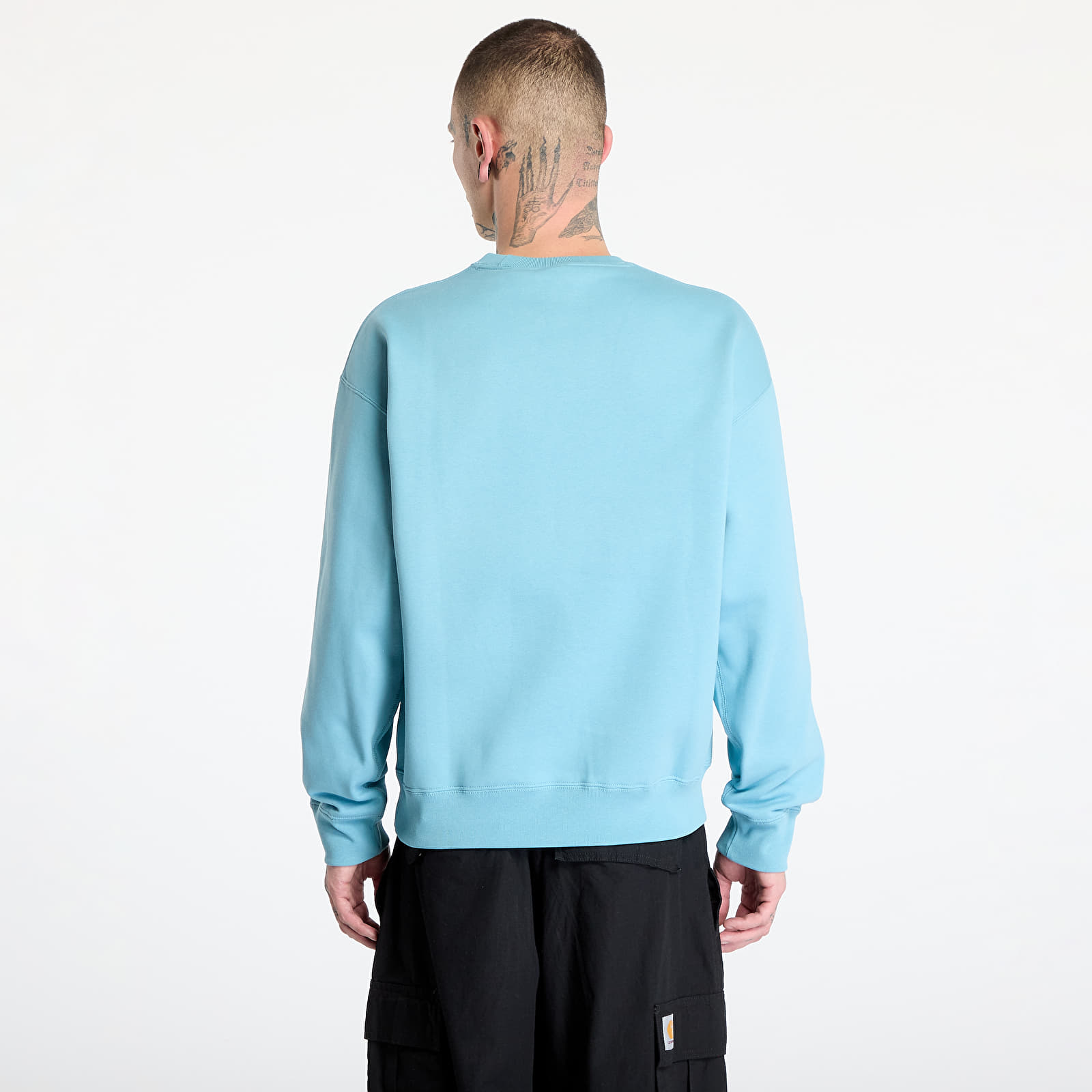 Bluzy męskie Nike Solo Swoosh Men's Fleece Crew Denim Turquoise/ White