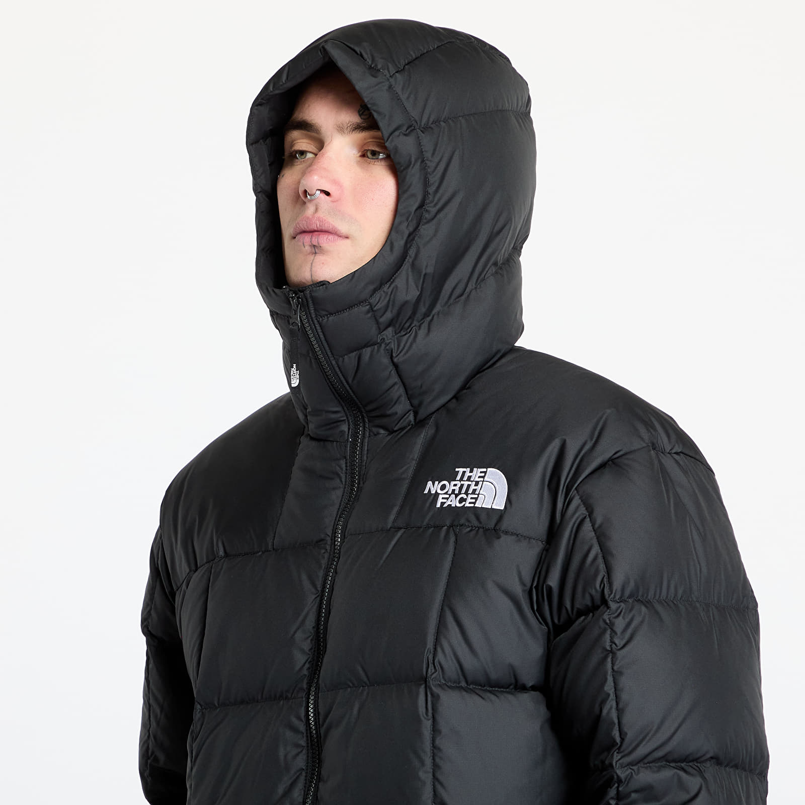 Męskie kurtki puchowe The North Face Lhotse Hooded Jacket TNF Black
