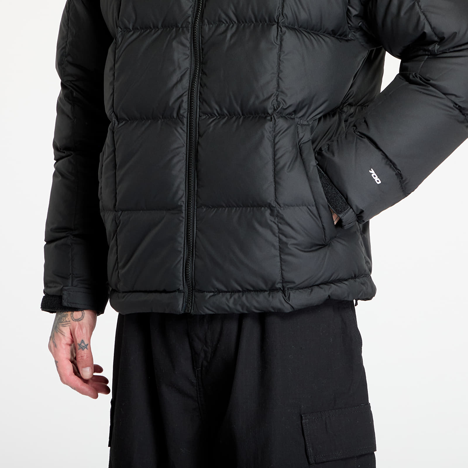 Pánské péřové bundy The North Face Lhotse Hooded Jacket TNF Black