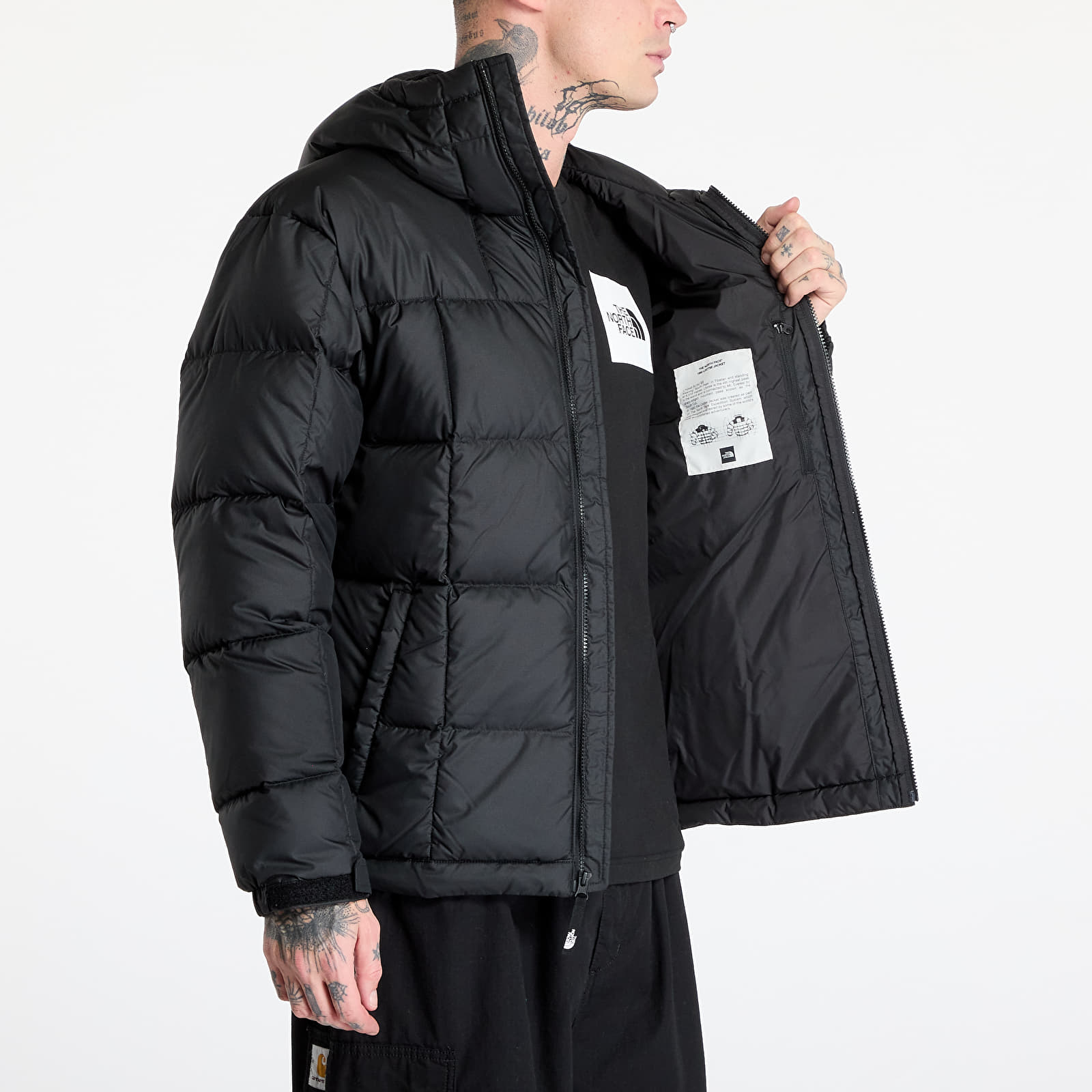 Męskie kurtki puchowe The North Face Lhotse Hooded Jacket TNF Black