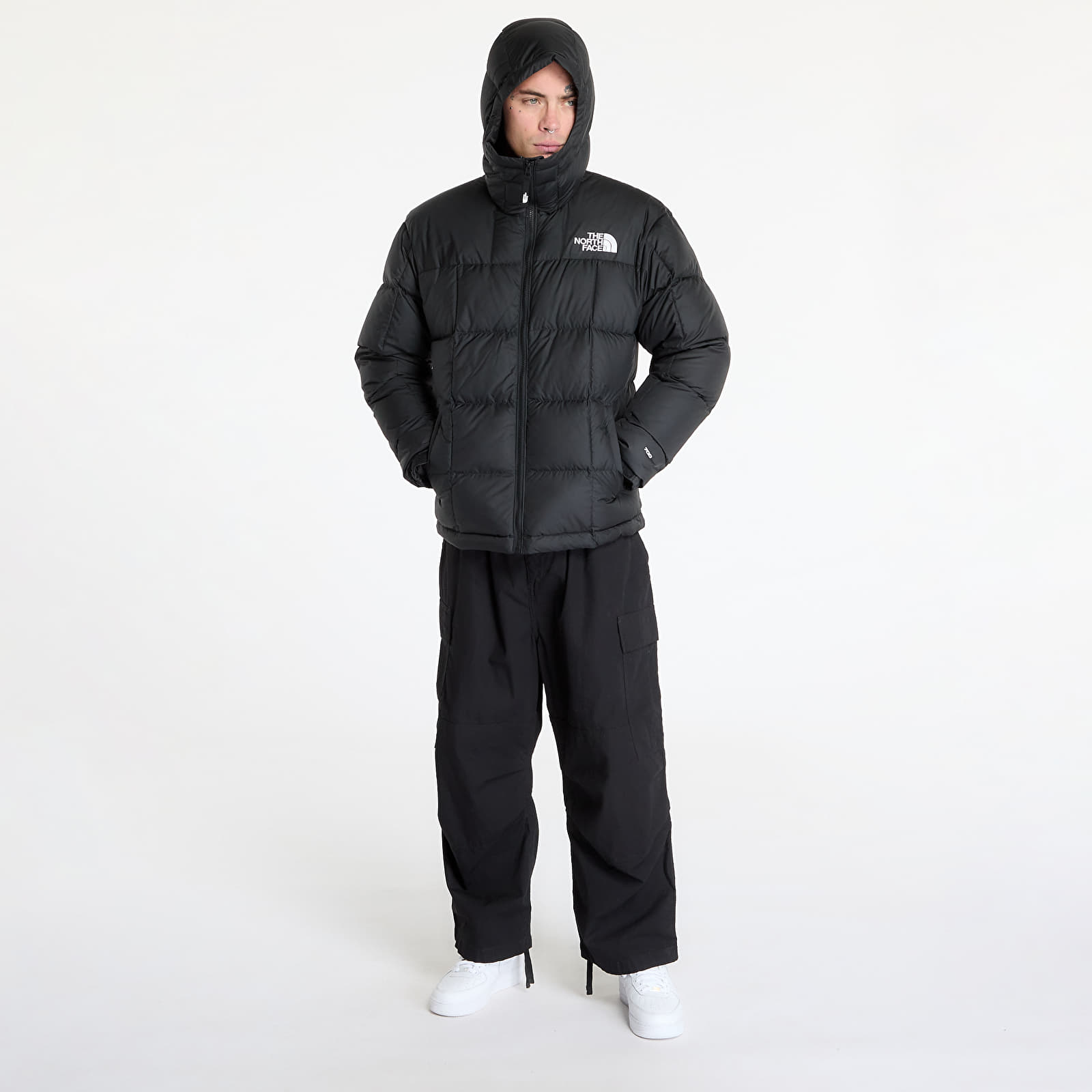 Pánské péřové bundy The North Face Lhotse Hooded Jacket TNF Black