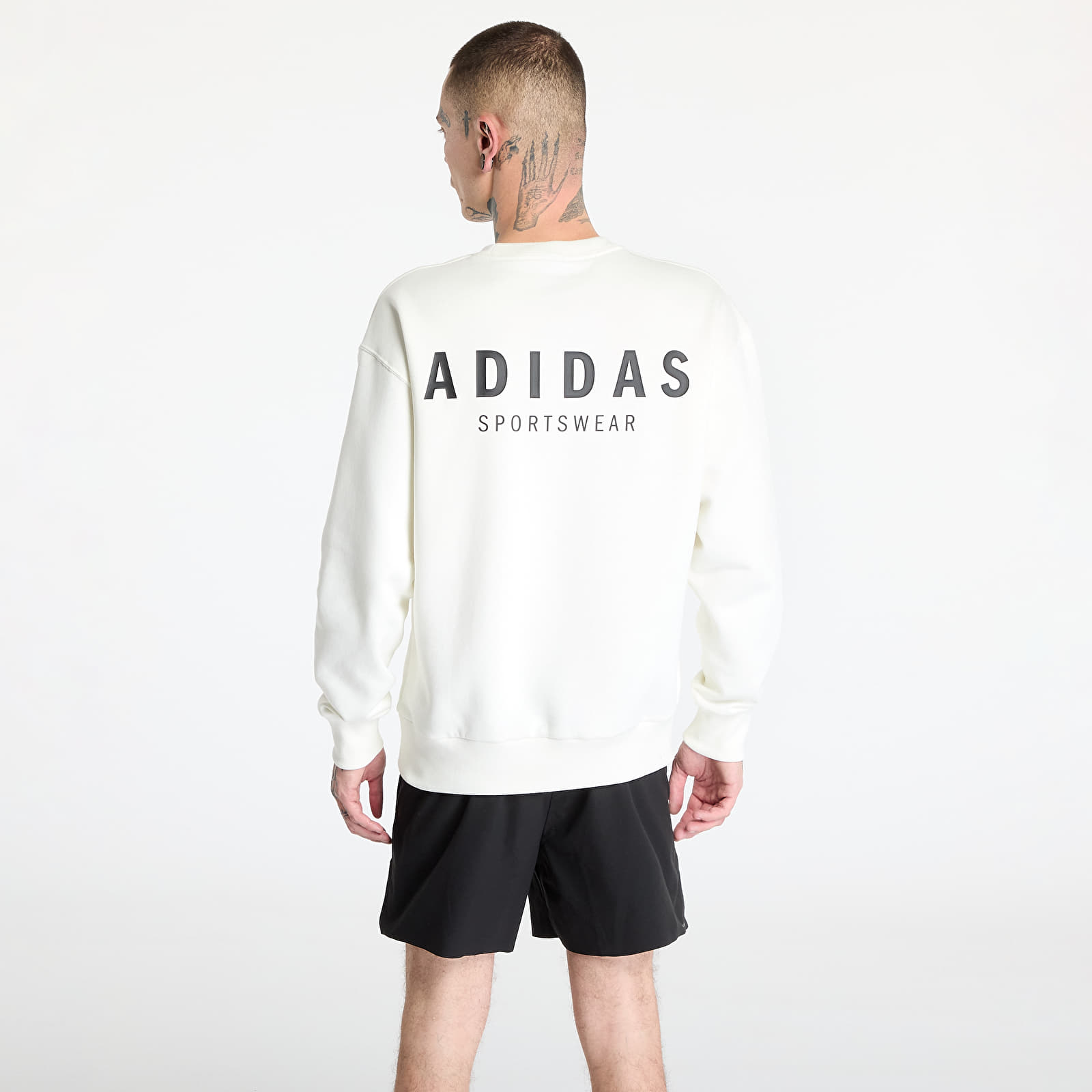 Men's sweatshirts adidas All Szn Graphic Crewneck Sweatshirt Off White/ Black