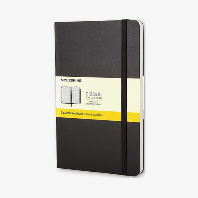 Diáře a zápisníky Moleskine Zápisník Tvrdý Čtverečkovaný S Černý