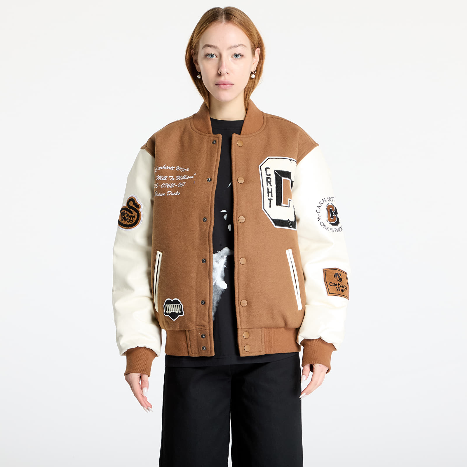 Men's jackets Carhartt WIP Brown Ducks Bomber UNISEX Hamilton Brown/ Wax