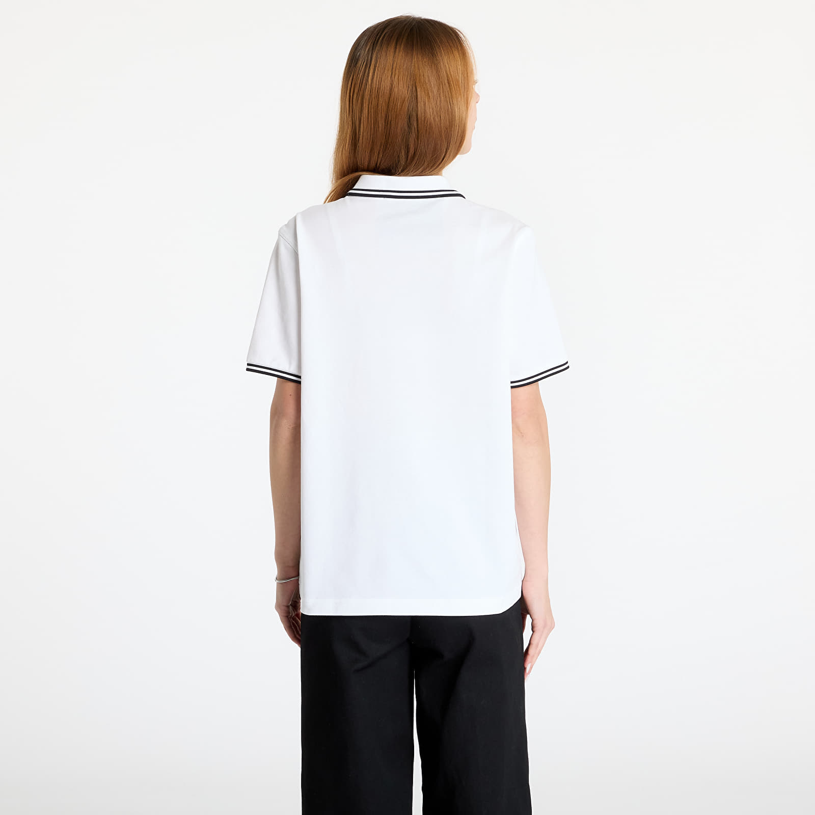 Tricouri pentru femei FRED PERRY Twin Tipped Polo Shirt White