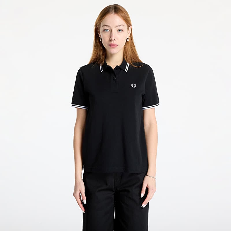 T-krekls FRED PERRY Twin Tipped Polo Shirt Black
