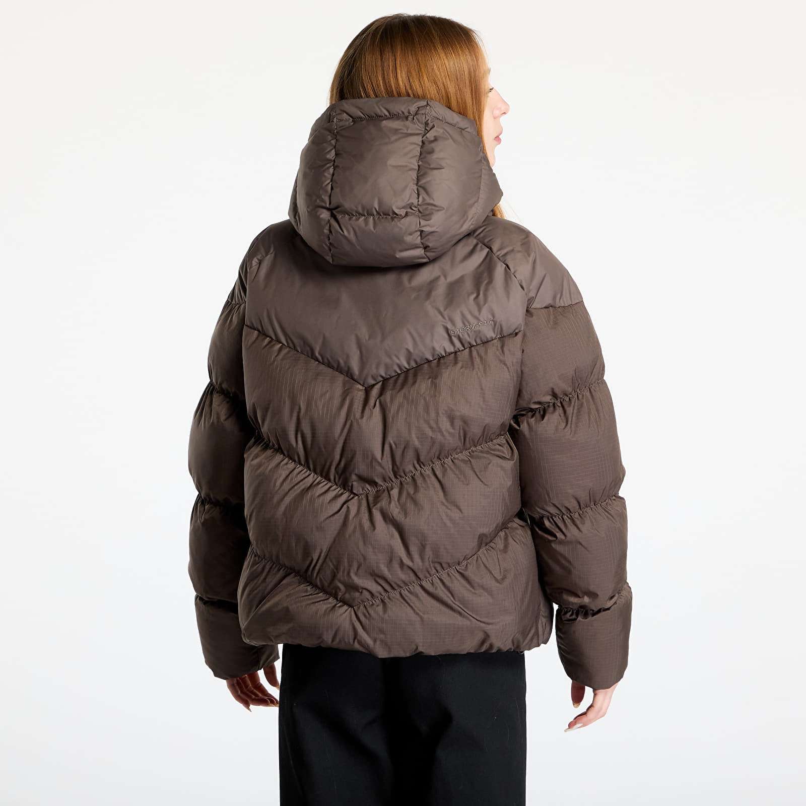 Chaquetas de mujer Nike Sportswear Windpuffer Women's Storm-FIT Loose Puffer Jacket Ironstone/ White