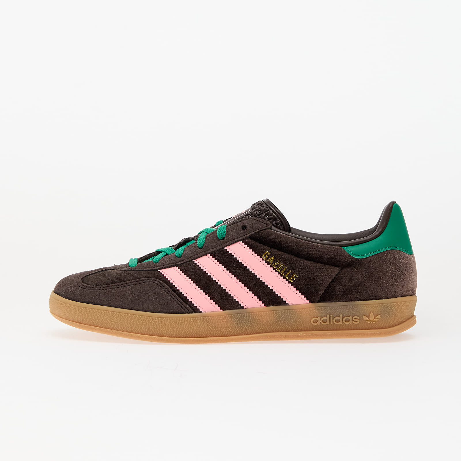 Жіноче взуття adidas Gazelle Indoor W Dark Brown/ Glow Pink/ Court Green