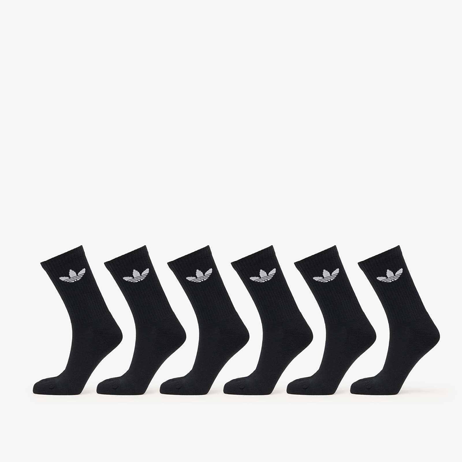 adidas Trefoil Crew Sock Cushion 6-Pack Black