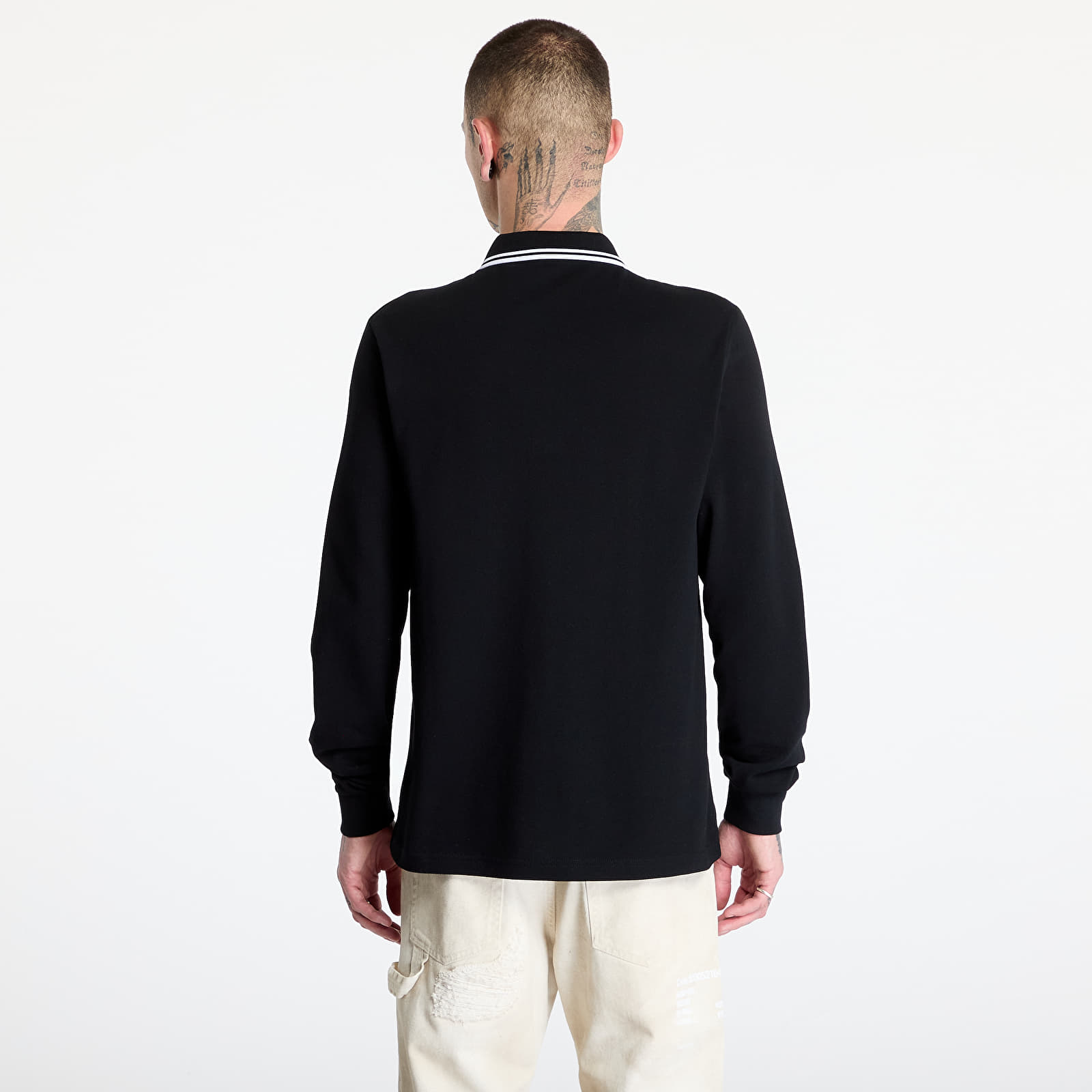 Heren T-shirts FRED PERRY Long Sleeve Twin Tipped Shirt Black