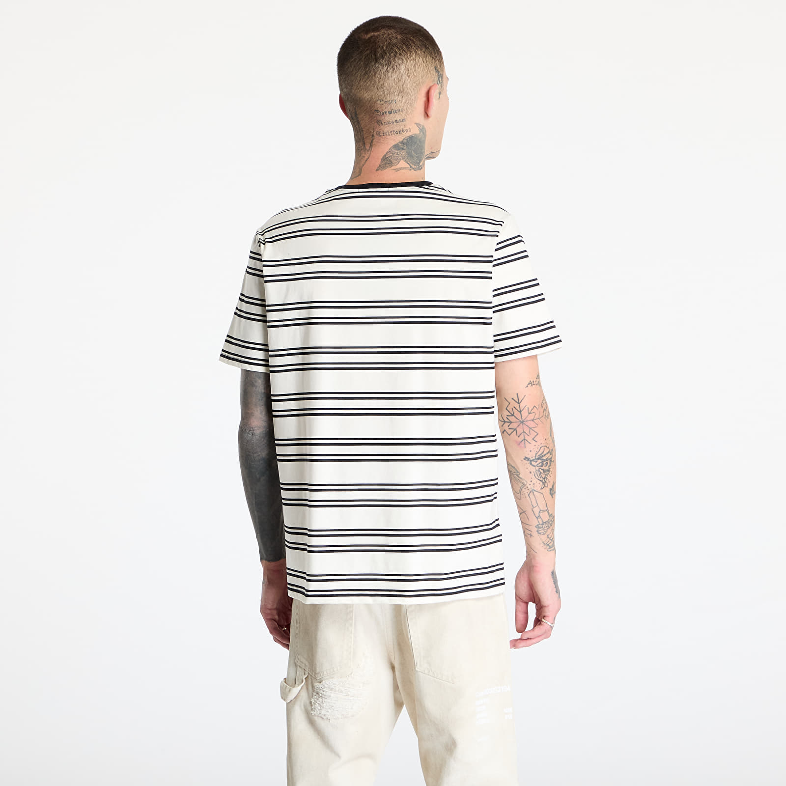Men's T-shirts FRED PERRY Sport Fine Stripe T-Shirt Ecru/ Black