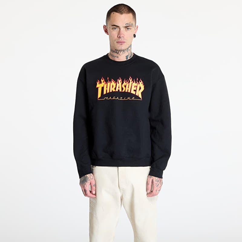 Hoodica Thrasher Flame Crewneck Black