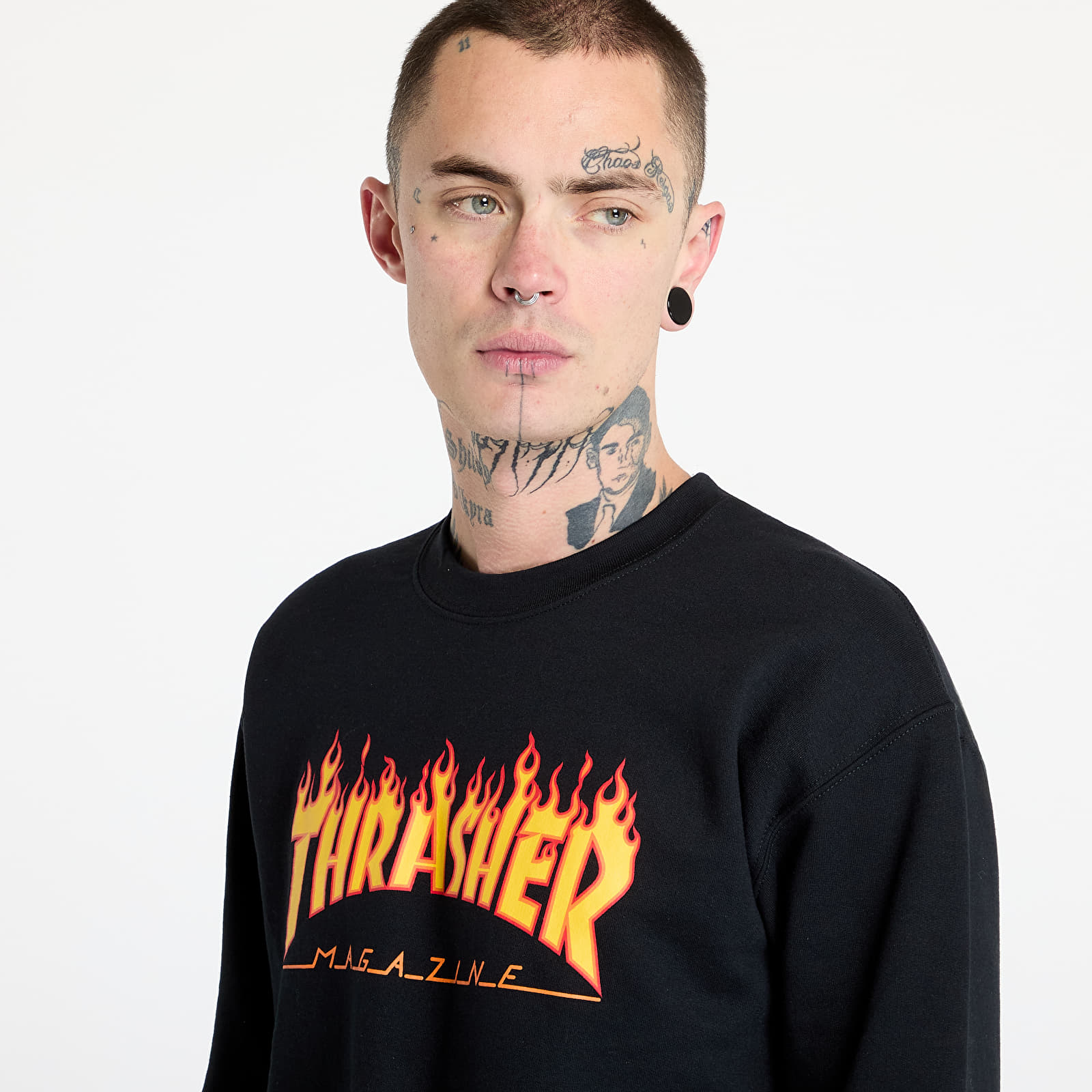 Men's sweatshirts Thrasher Flame Crewneck Black