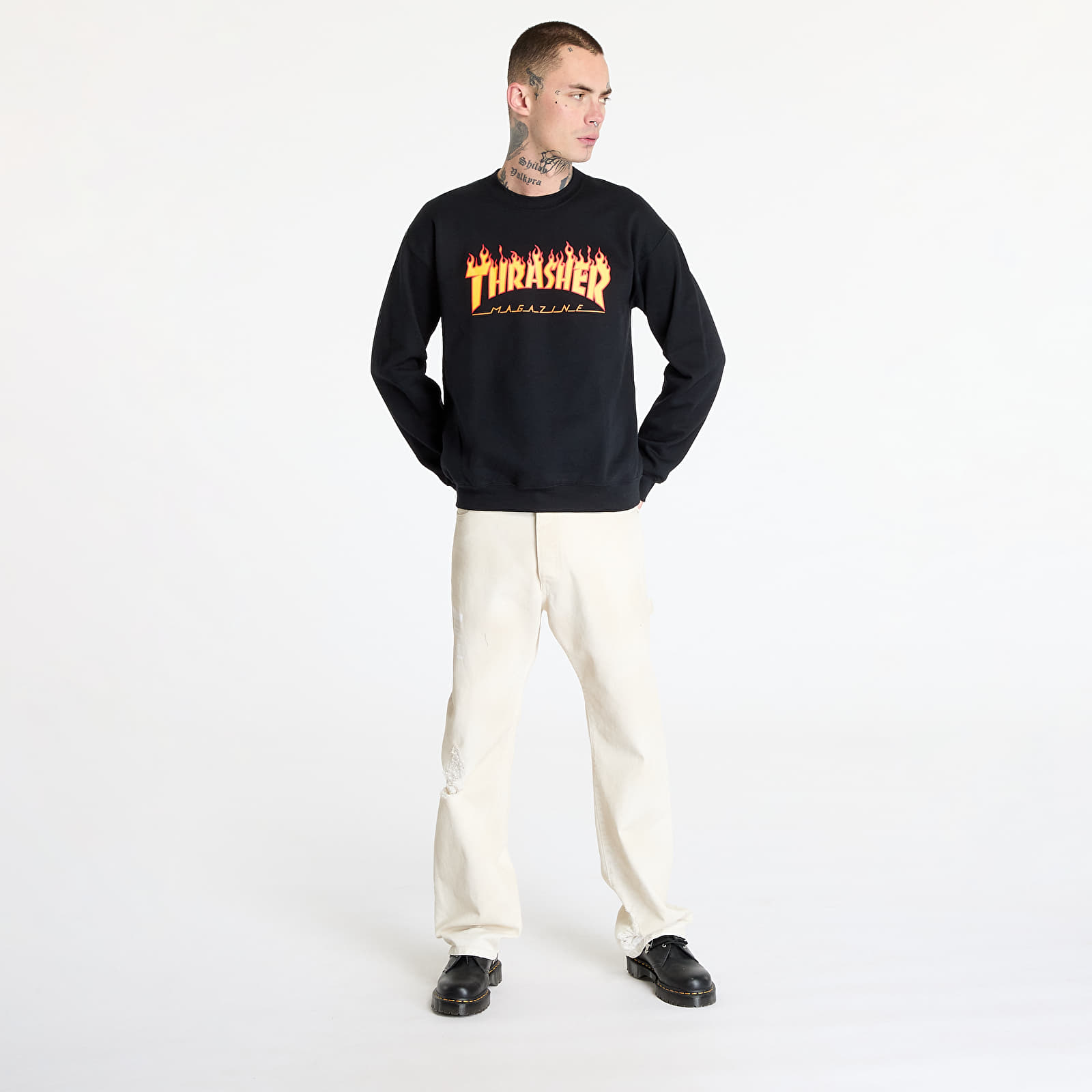 Men's sweatshirts Thrasher Flame Crewneck Black