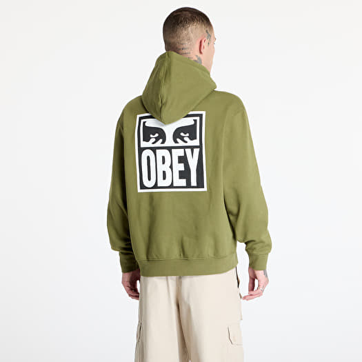 Men s sweatshirts OBEY Obey Eyes Icon Hoodie Moss Green Queens