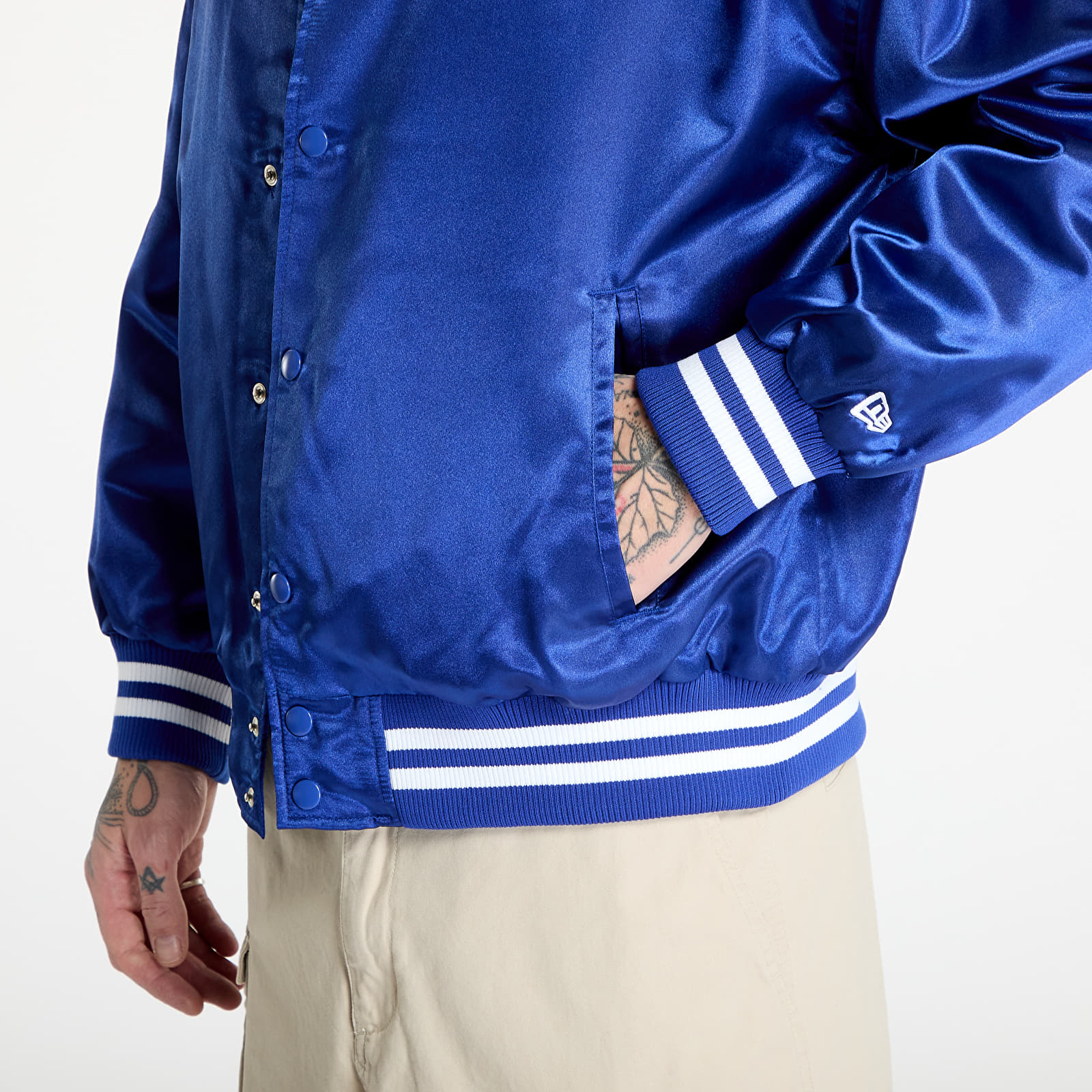 Men's bombers New Era New York Giants NFL Satin Bomber Jacket UNISEX Calming Blue/ White