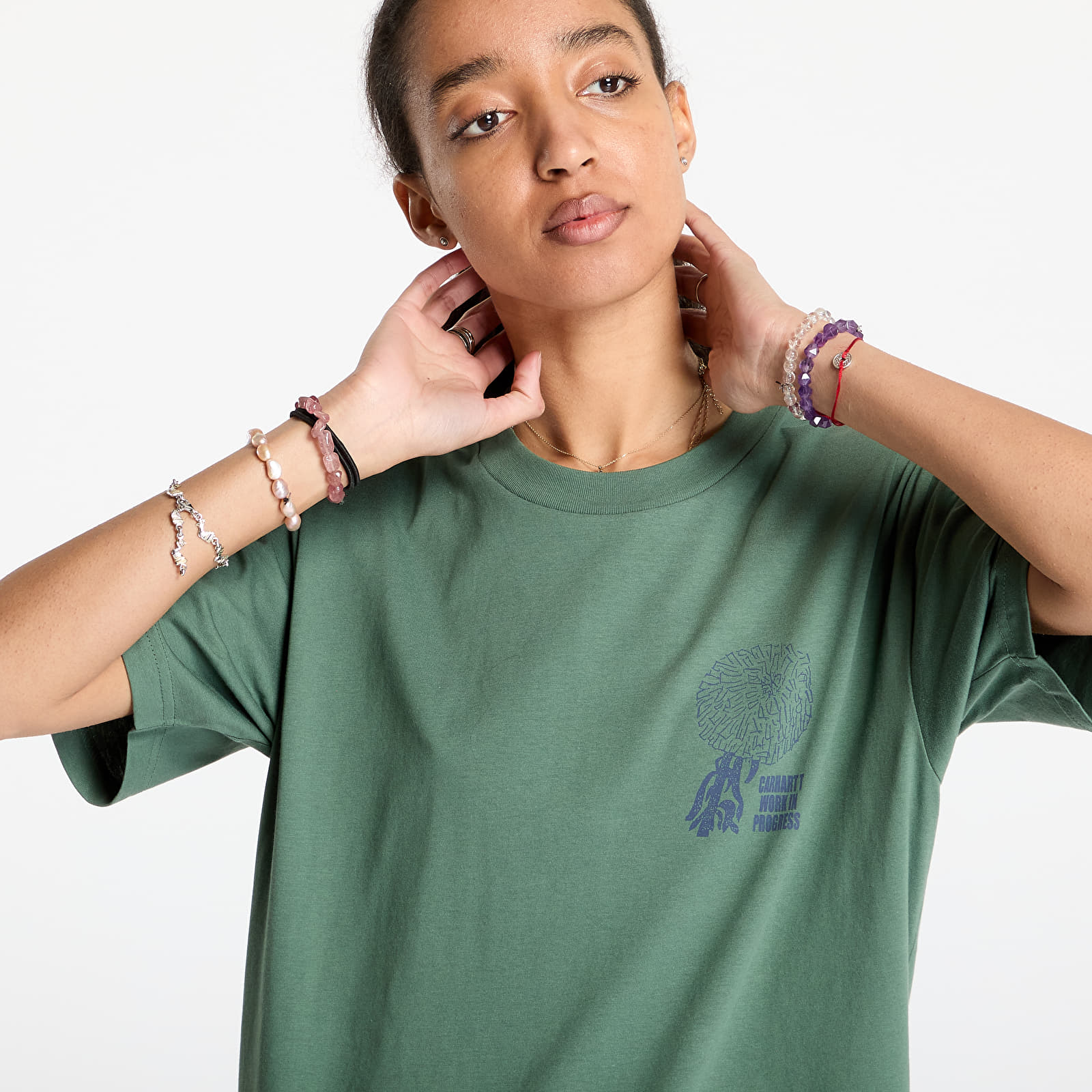 Heren T-shirts Carhartt WIP Short Sleeve Chrysanthemum T-Shirt UNISEX Duck Green