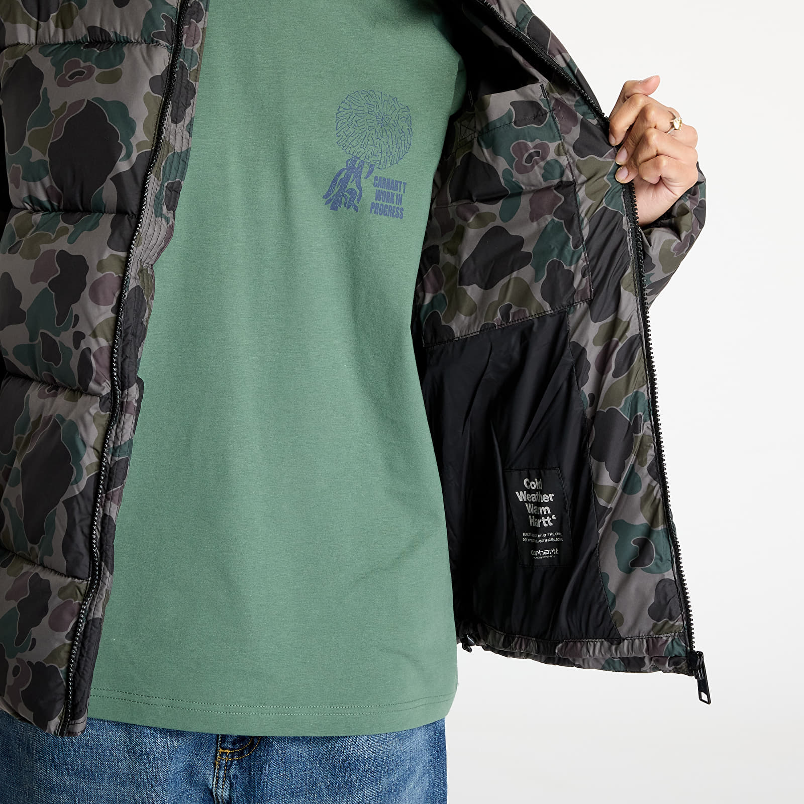 Chaquetas de plumas para hombre Carhartt WIP Springfield Jacket UNISEX Camo Duck/ Grey/ Hamilton Brown