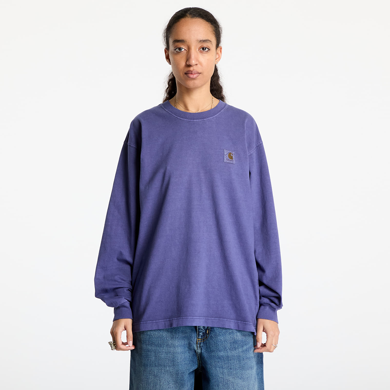 Koszulki męskie Carhartt WIP L/S Vista T-Shirt UNISEX Aura Garment Dyed |  Queens