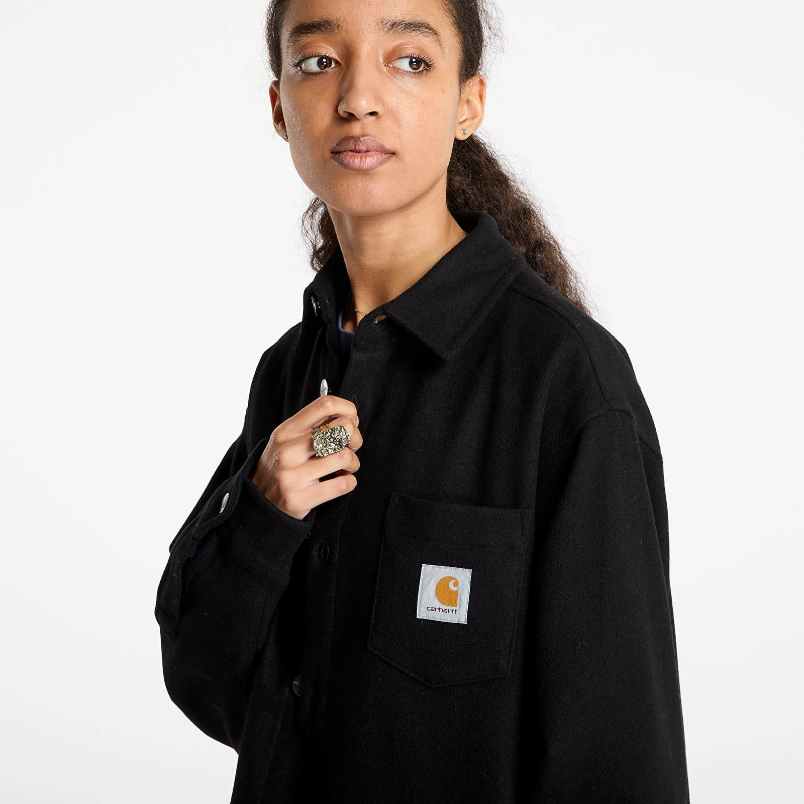 Camisas para hombre Carhartt WIP Torin Shirt UNISEX Black