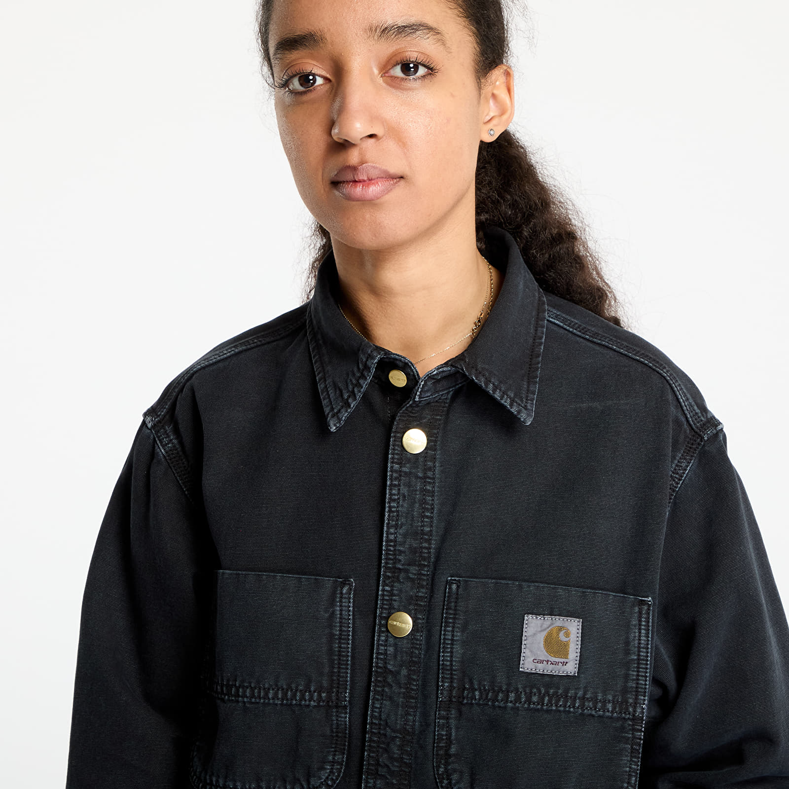Men's shirts Carhartt WIP Conro Shirt Jacket UNISEX Black Stone Dyed