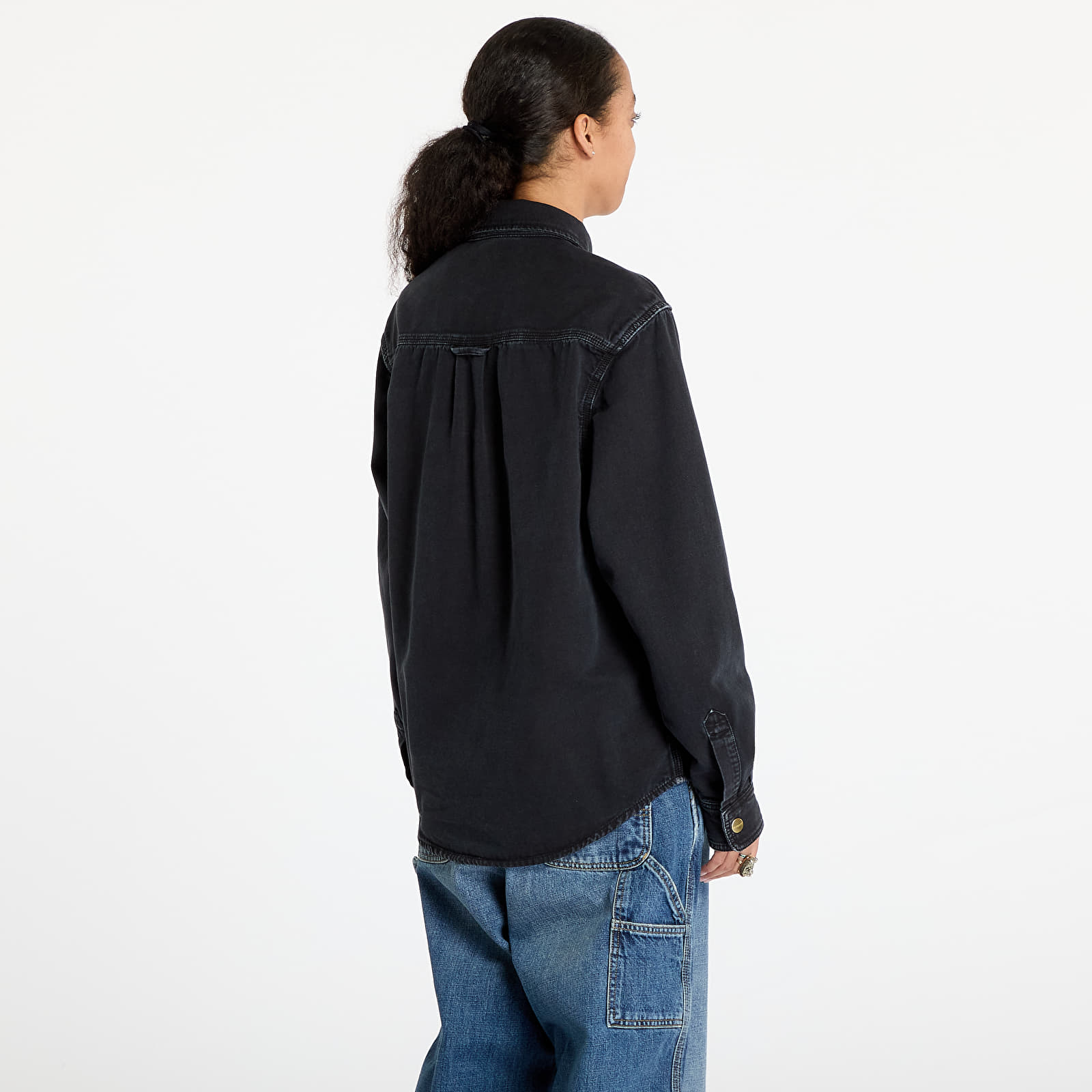 Men's shirts Carhartt WIP Conro Shirt Jacket UNISEX Black Stone Dyed