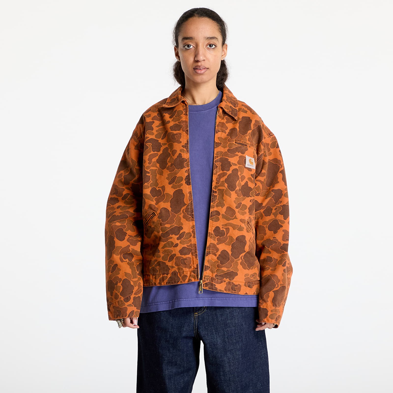 Ανδρικά σακάκια Carhartt WIP Duck Detroit Jacket UNISEX Camo Duck/ Green/ Turmeric Garment Dyed