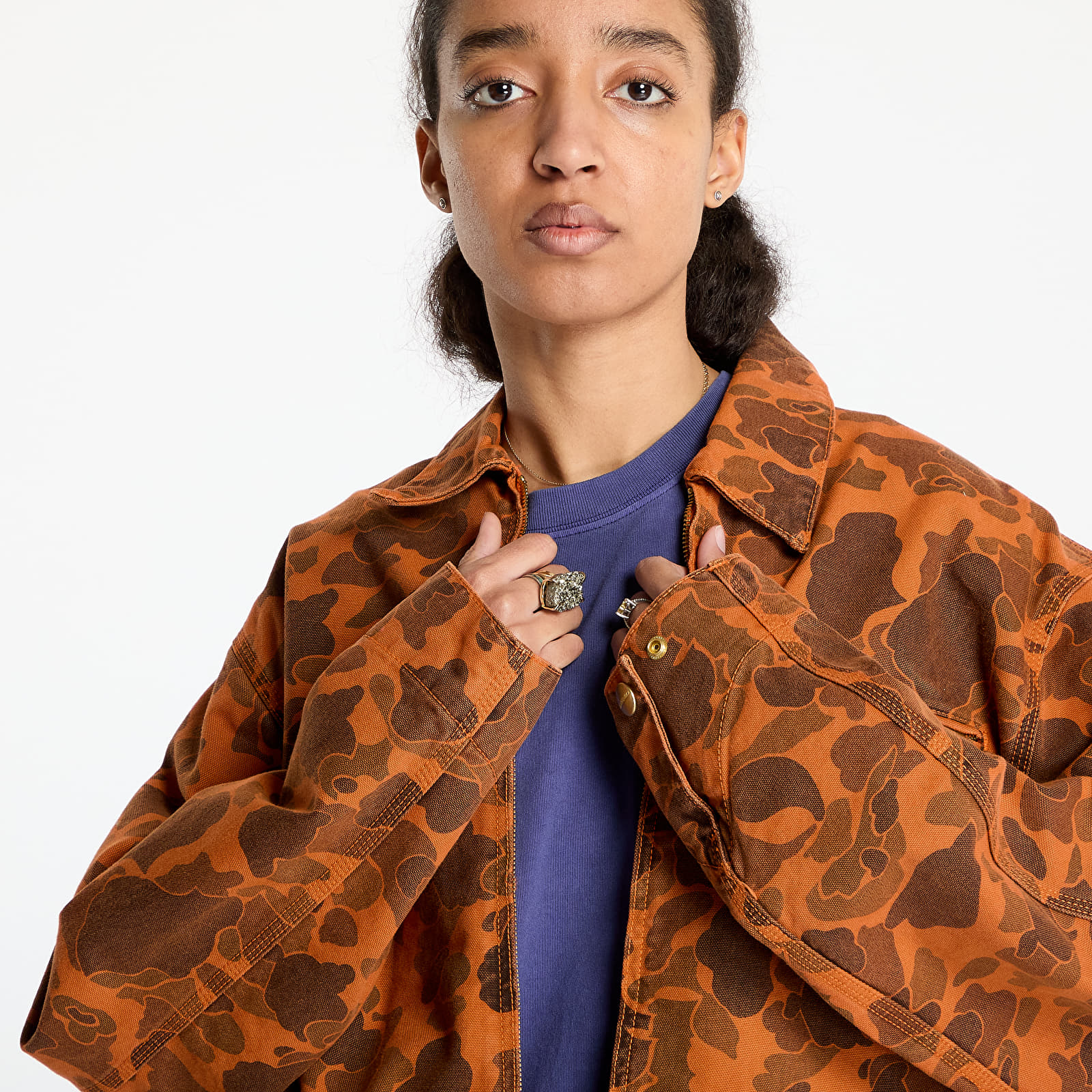 Ανδρικά σακάκια Carhartt WIP Duck Detroit Jacket UNISEX Camo Duck/ Green/ Turmeric Garment Dyed