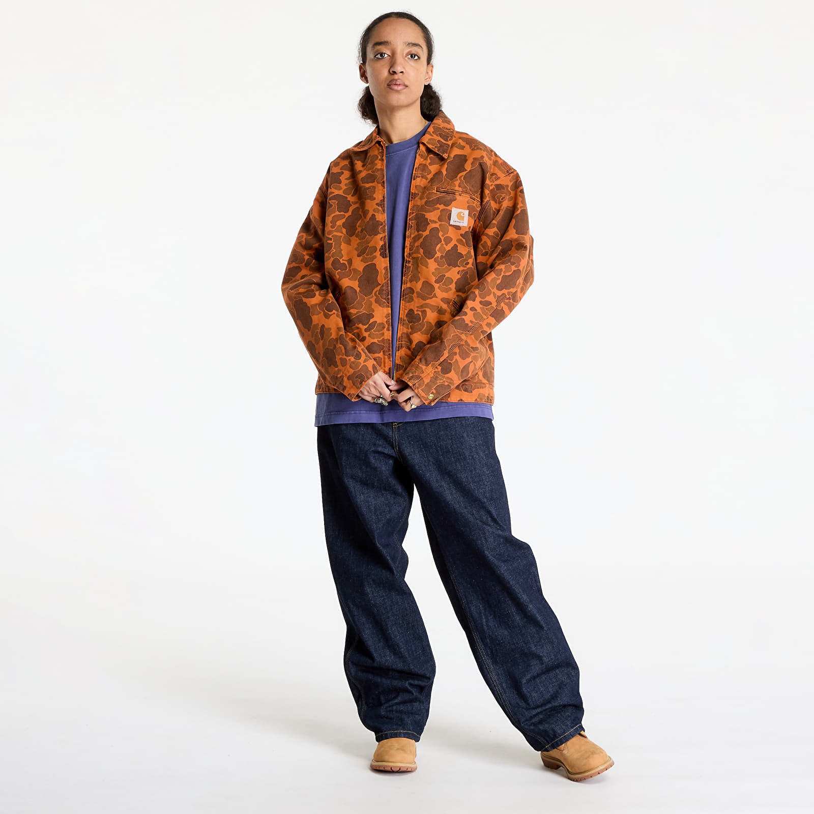 Ανδρικά σακάκια Carhartt WIP Duck Detroit Jacket UNISEX Camo Duck/ Green/ Turmeric Garment Dyed