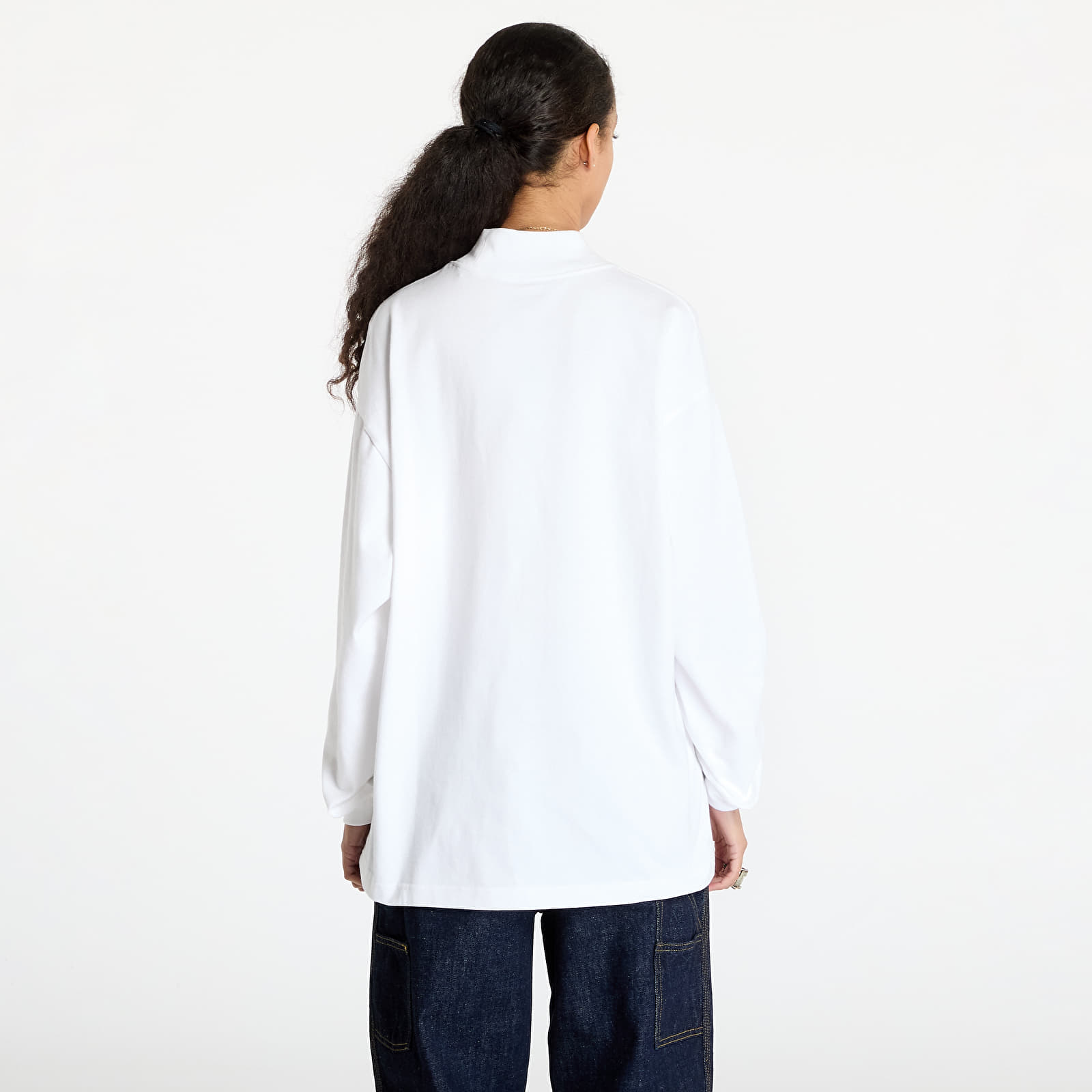 Moške majice Carhartt WIP Long Sleeve Script Mockneck T-Shirt UNISEX White