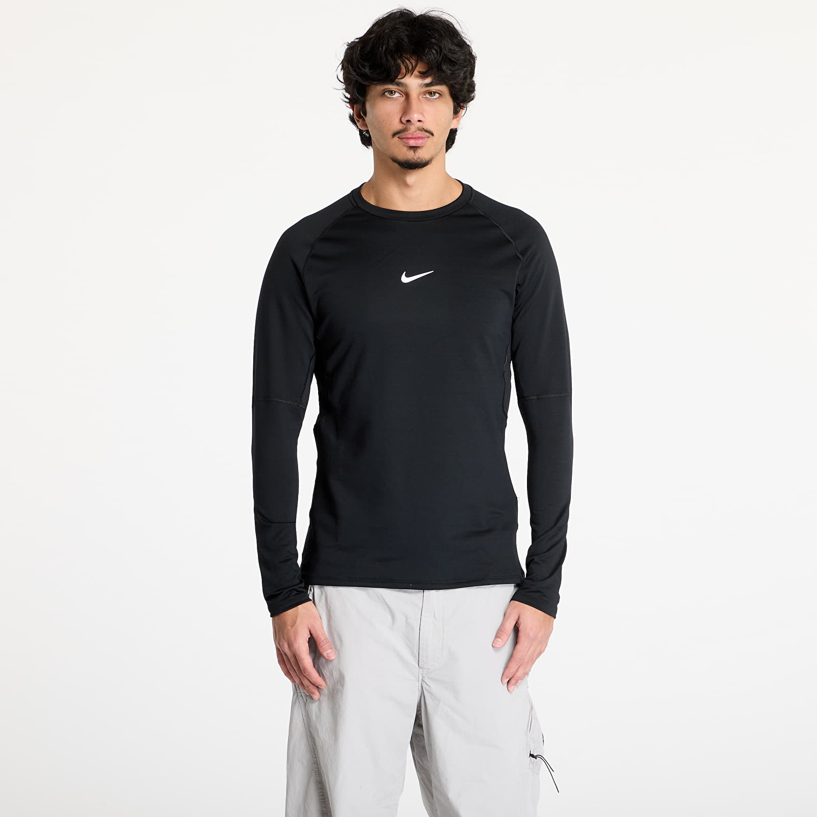 Men's T-shirts Nike Pro Warm Men's Long-Sleeve Top Black/ White