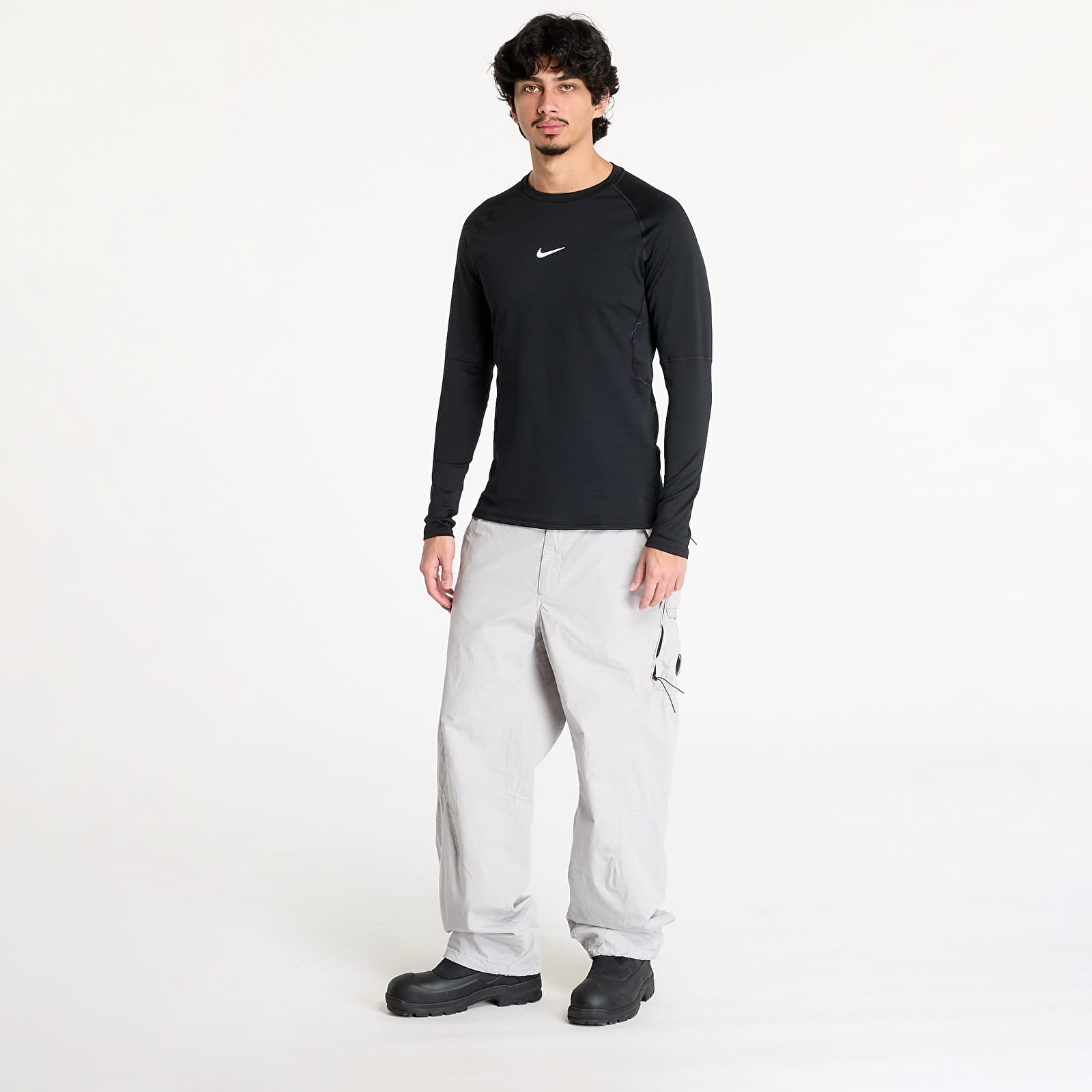 Men's T-shirts Nike Pro Warm Men's Long-Sleeve Top Black/ White