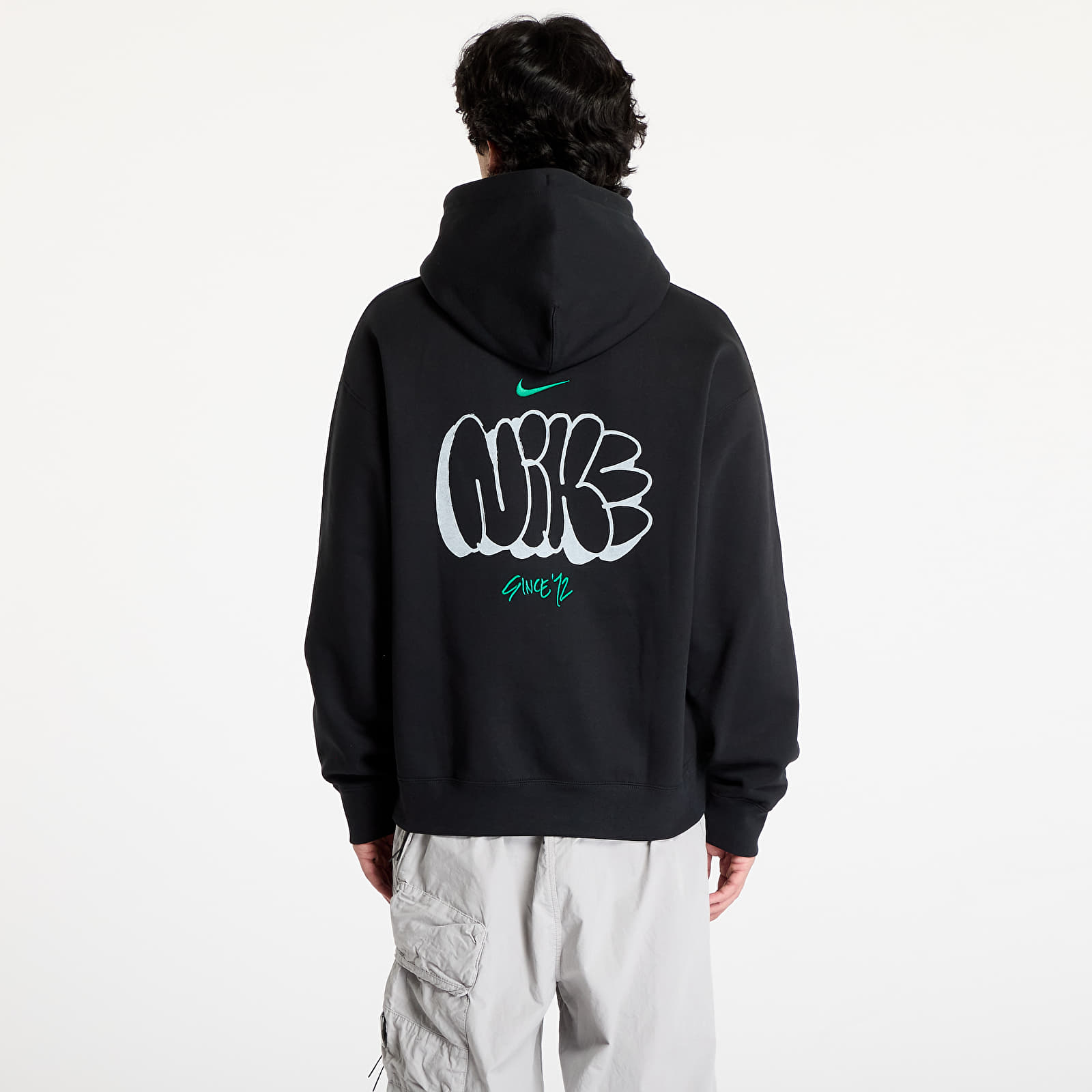 Men's sweatshirts Nike Solo Swoosh Men's Fleece Hoodie Black/ Malachite