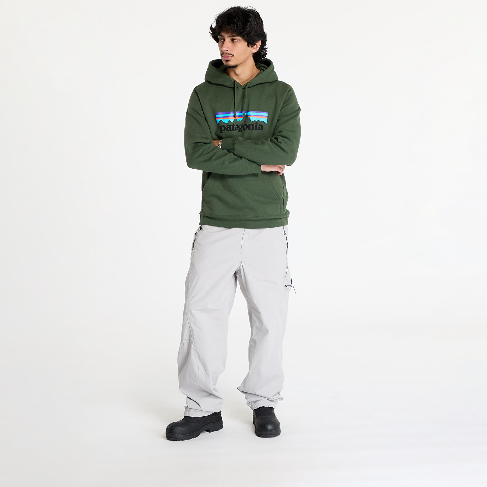Mikine Patagonia P-6 Logo Uprisal Hoody Torrey Pine Green