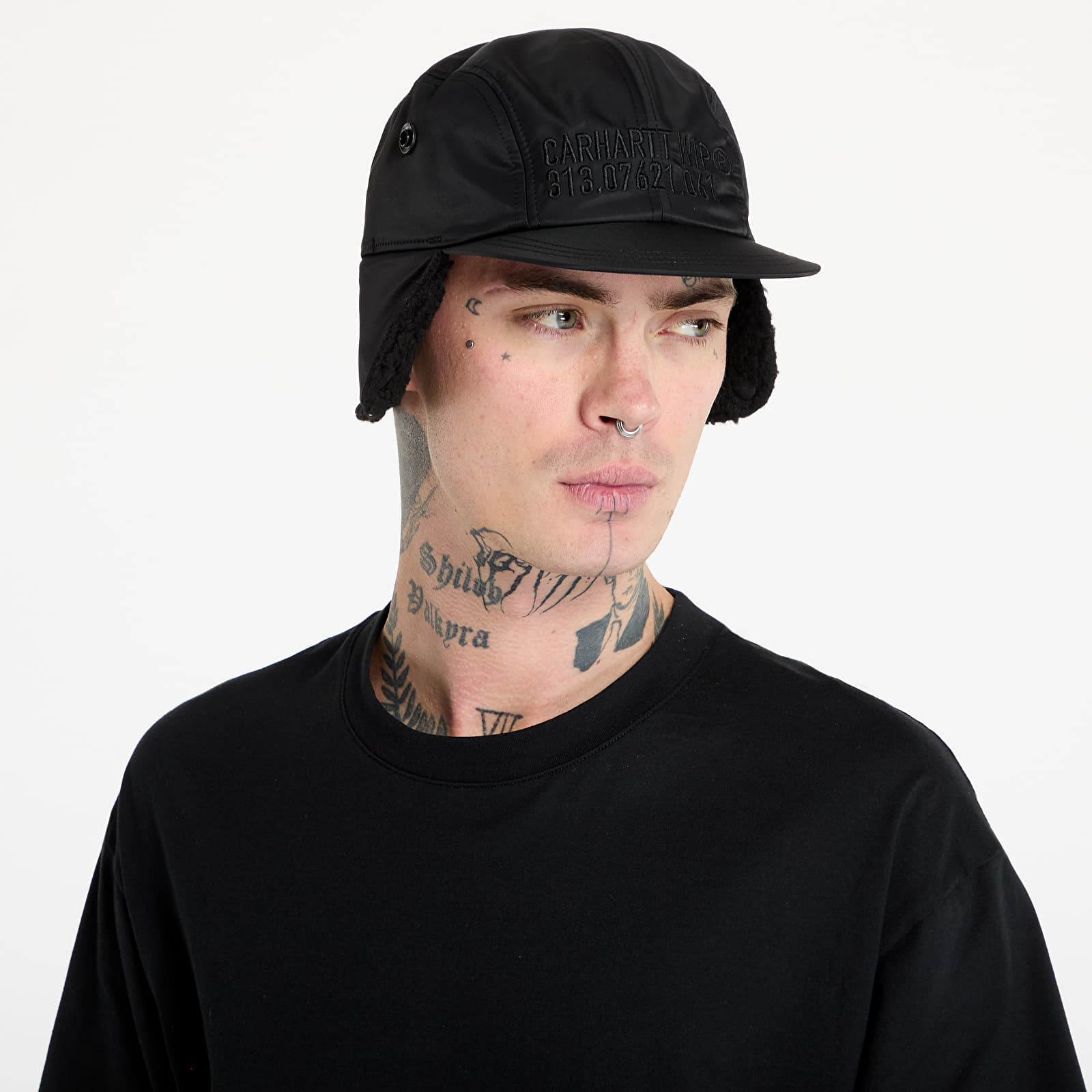Petten Carhartt WIP Olten Ear Guard Cap Black/ Black