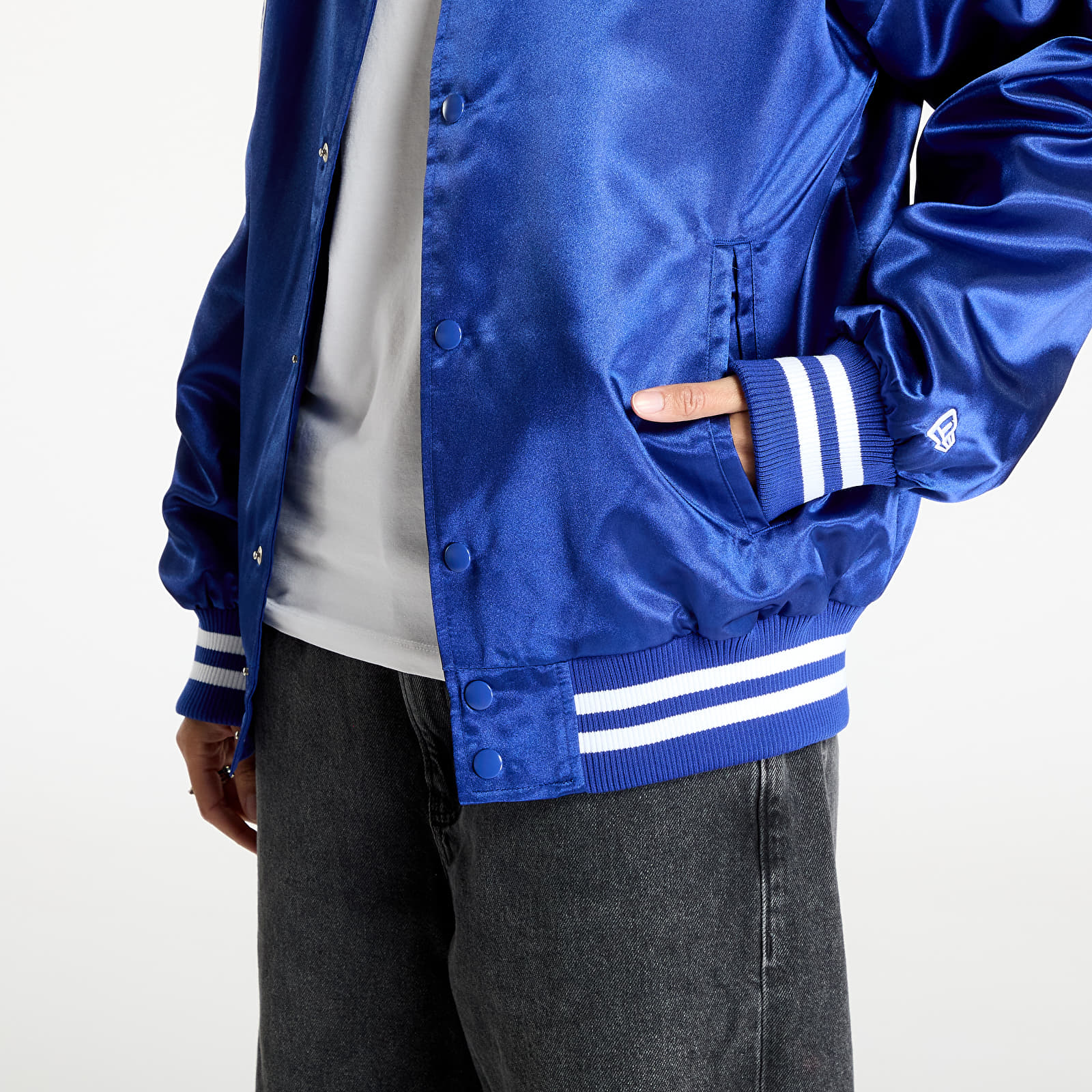 Men's bombers New Era New York Giants NFL Satin Bomber Jacket UNISEX Calming Blue/ White