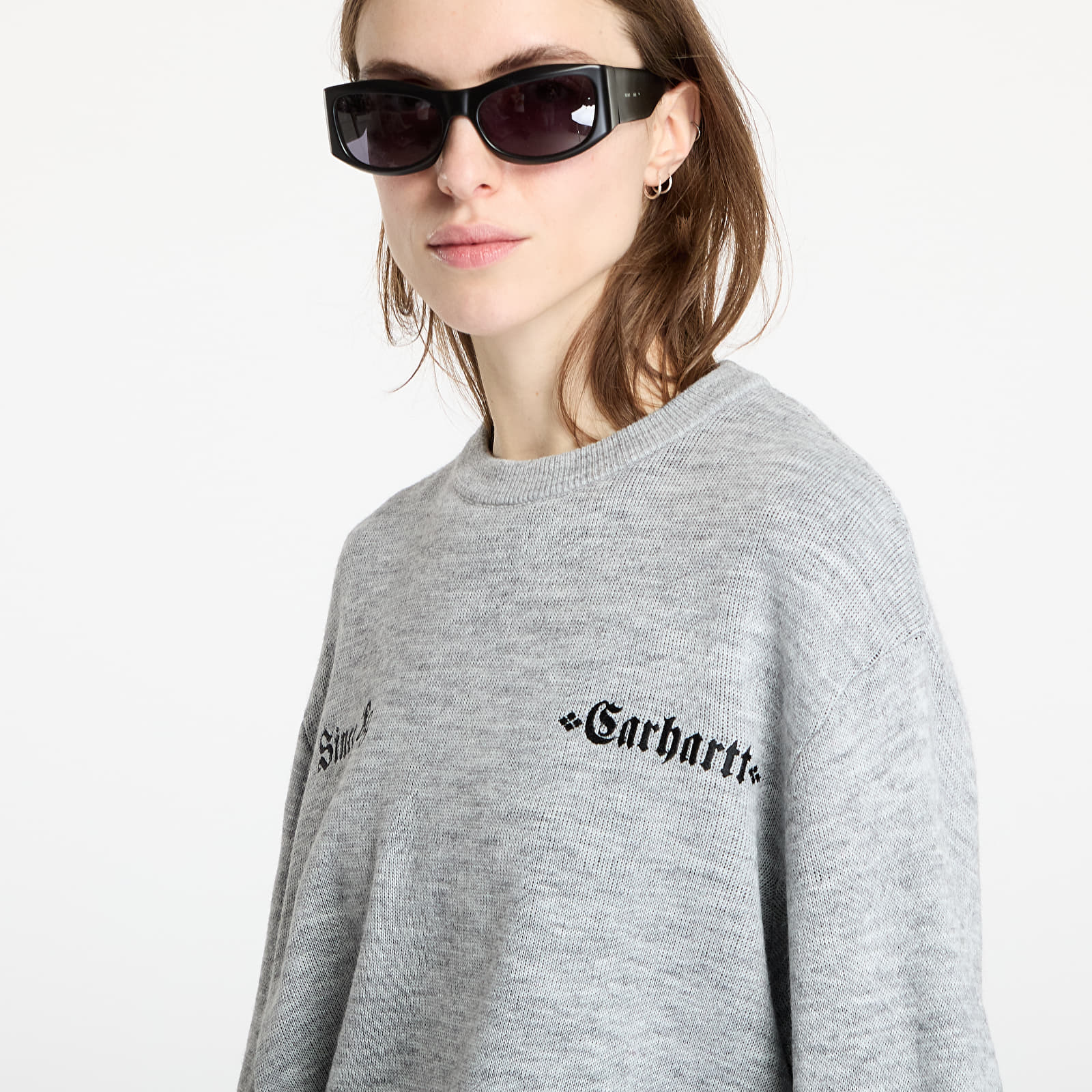 Мъжки пуловери Carhartt WIP Greatest Hits Sweater UNISEX Ash Heather/ Black