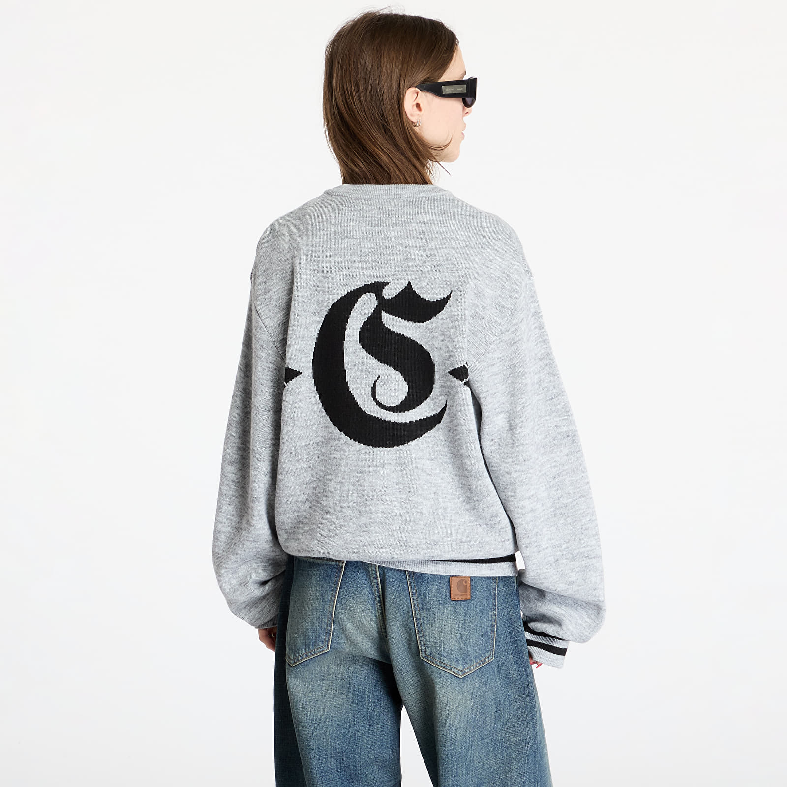Мъжки пуловери Carhartt WIP Greatest Hits Sweater UNISEX Ash Heather/ Black