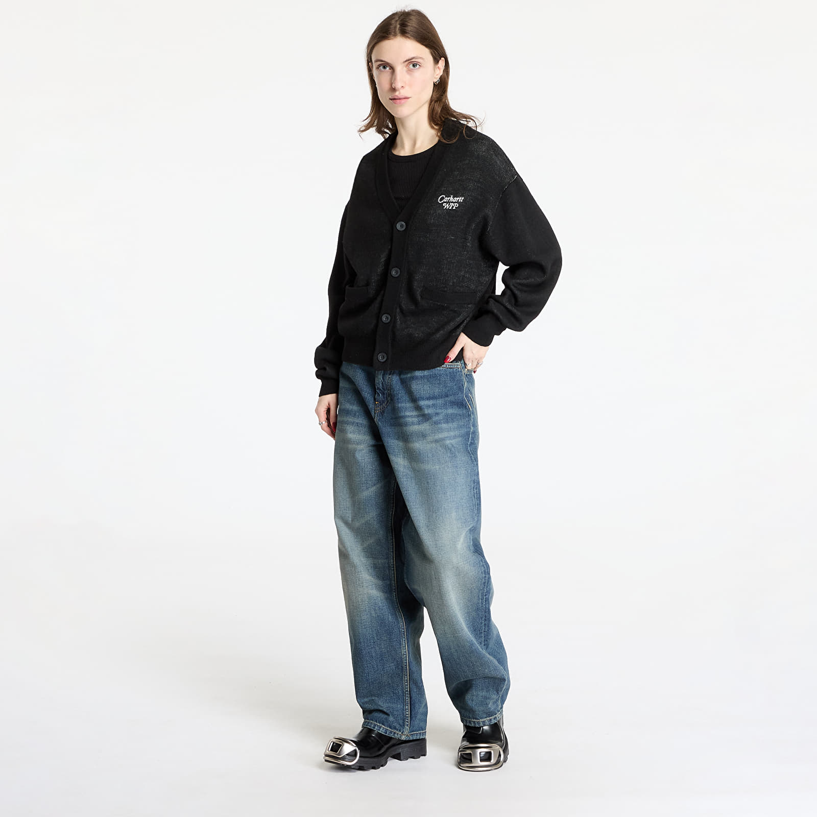 Damen Pullover Carhartt WIP W' Harttbreaker Cardigan Black/ Wax