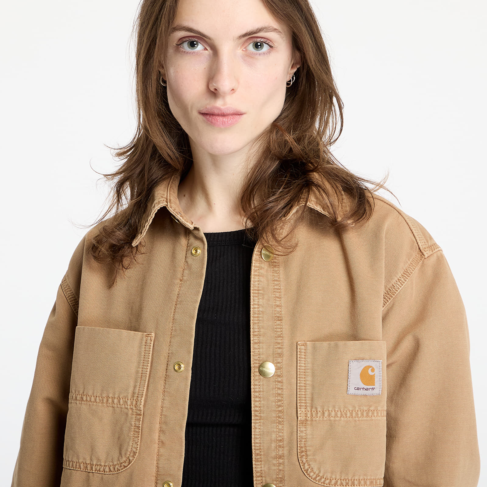 Camisas para hombre Carhartt WIP Conro Shirt Jac UNISEX Peanut Stone Dyed