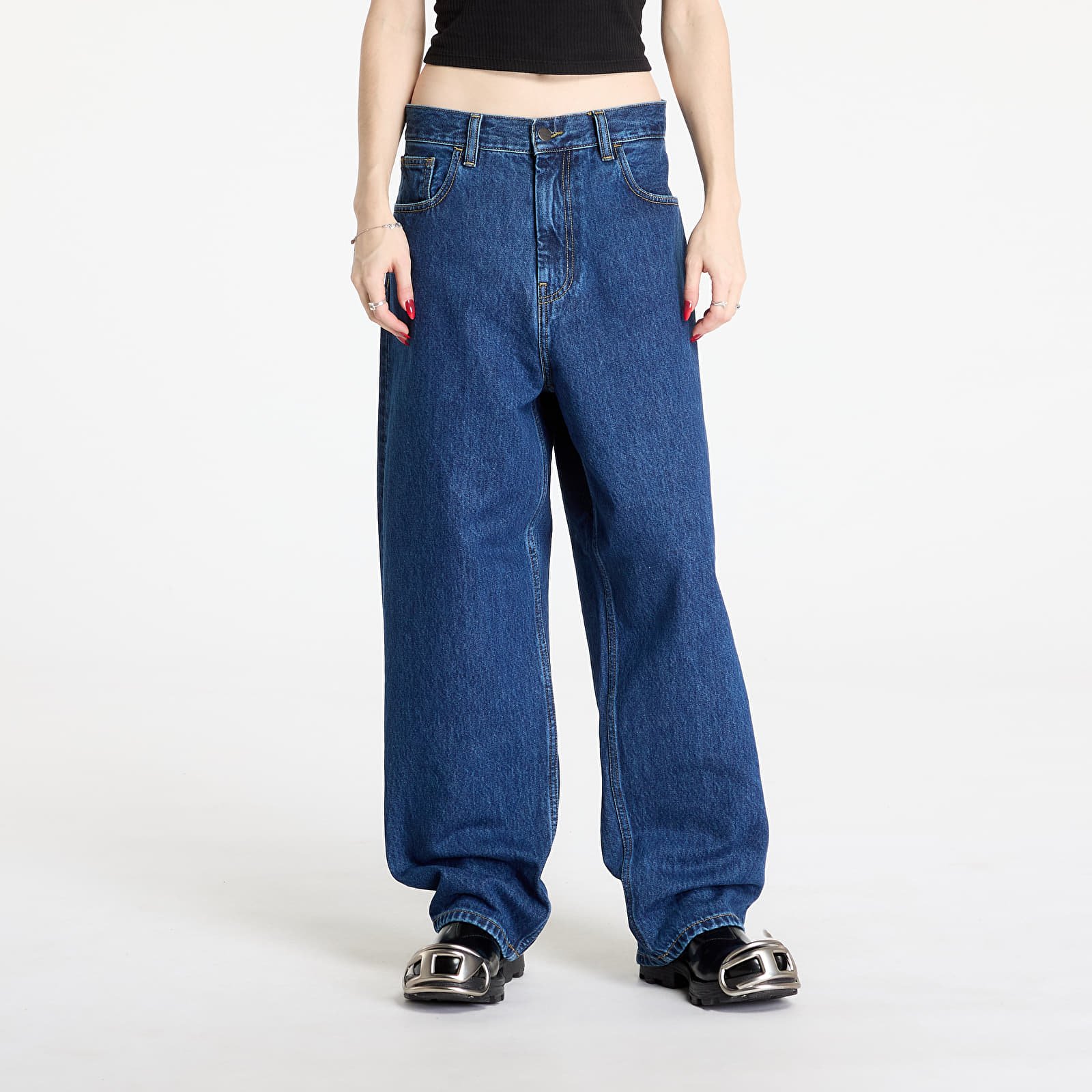 Dames jeans Carhartt WIP W' Brandon Pant Blue Stone Washed