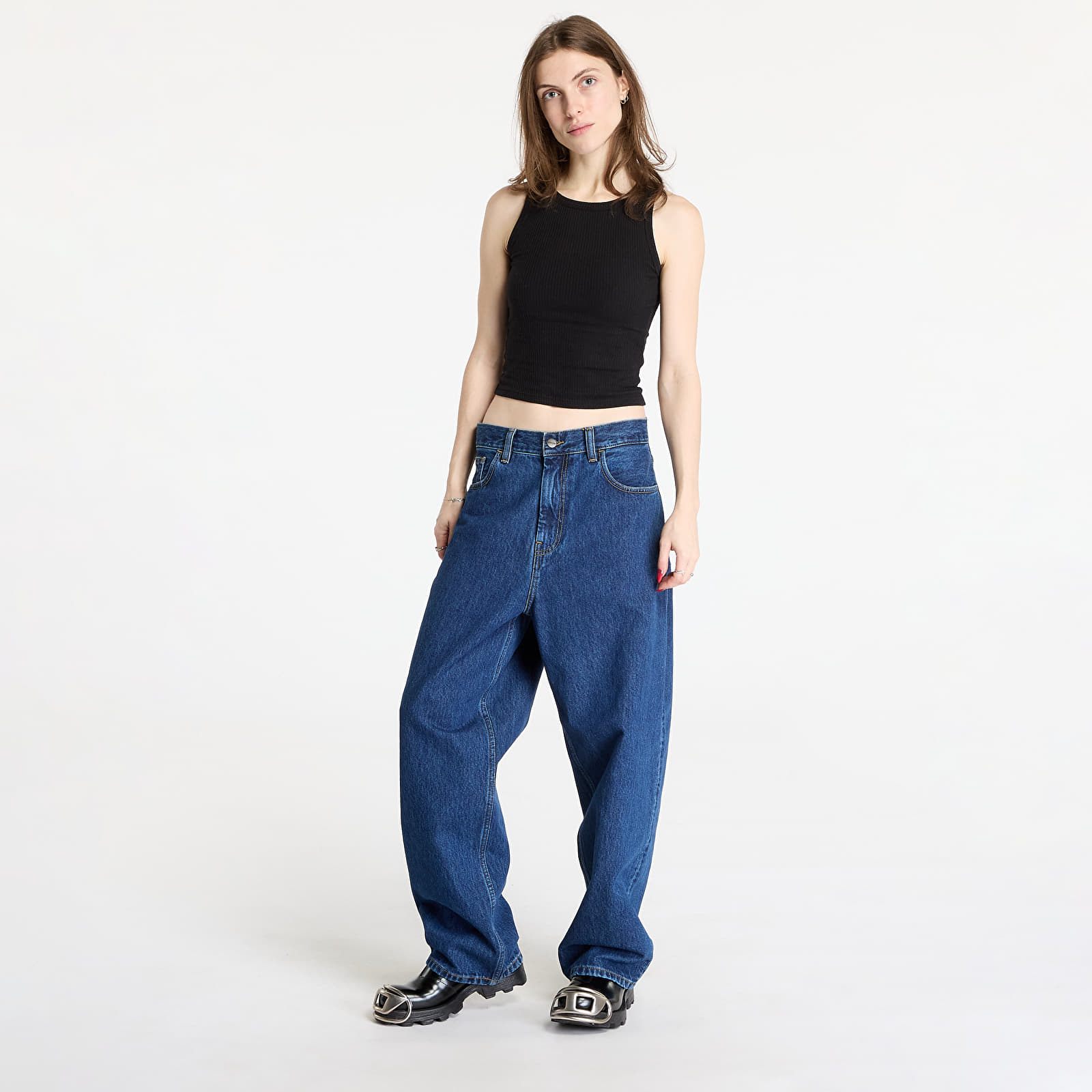 Dames jeans Carhartt WIP W' Brandon Pant Blue Stone Washed