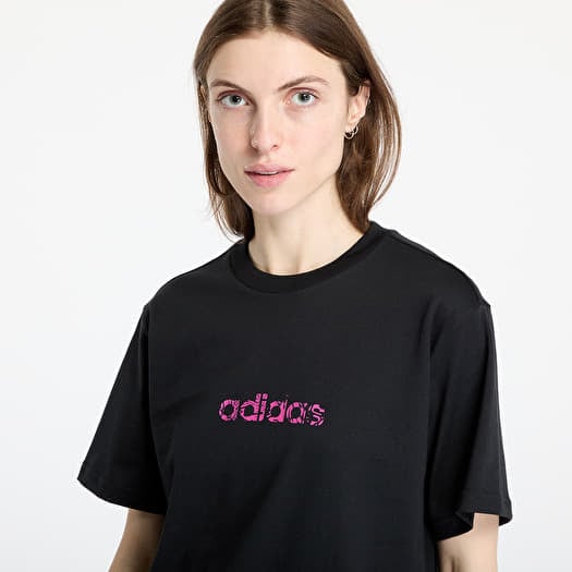 T shirts adidas Camo Linear Graphic T Shirt Black Queens