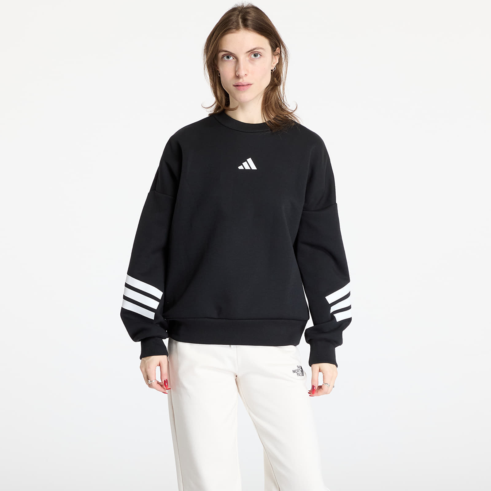 Hanorac adidas Future Icons Three Stripes Sweatshirt Black