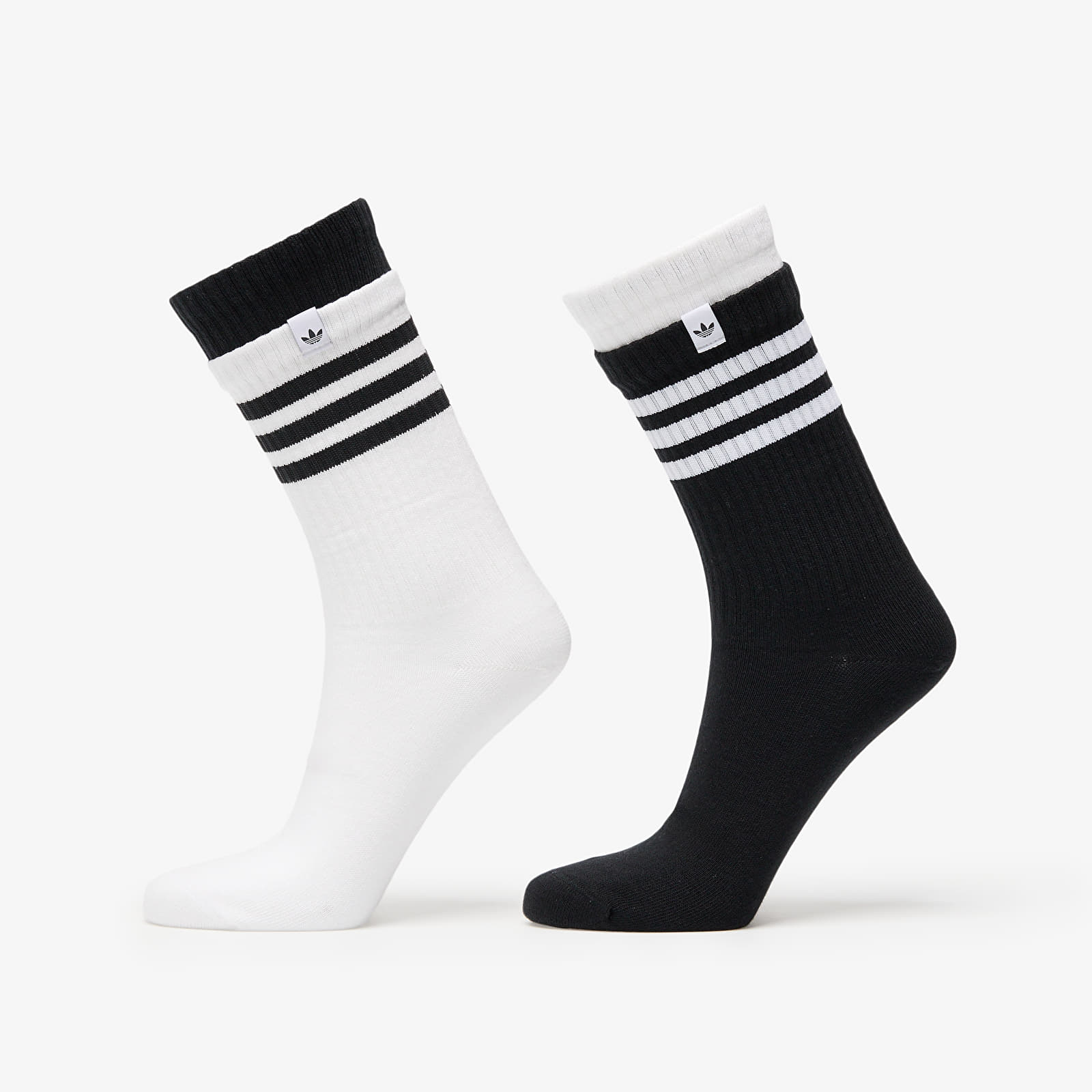Skarpety męskie adidas 3 Stripes 2 Layer Crew Socks 2-Pack Black/ White
