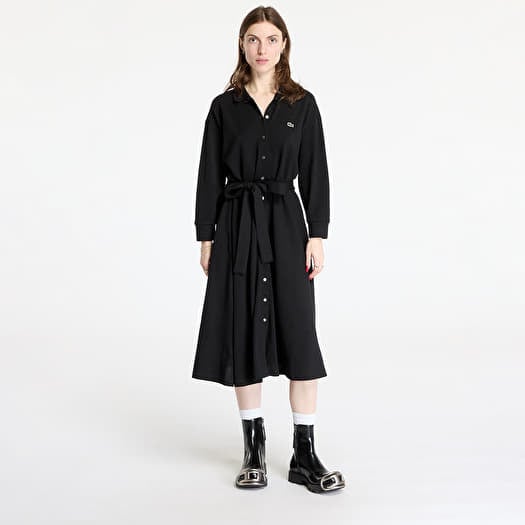 Φορέματα LACOSTE Relaxed Fit Piqué Polo Dress Black