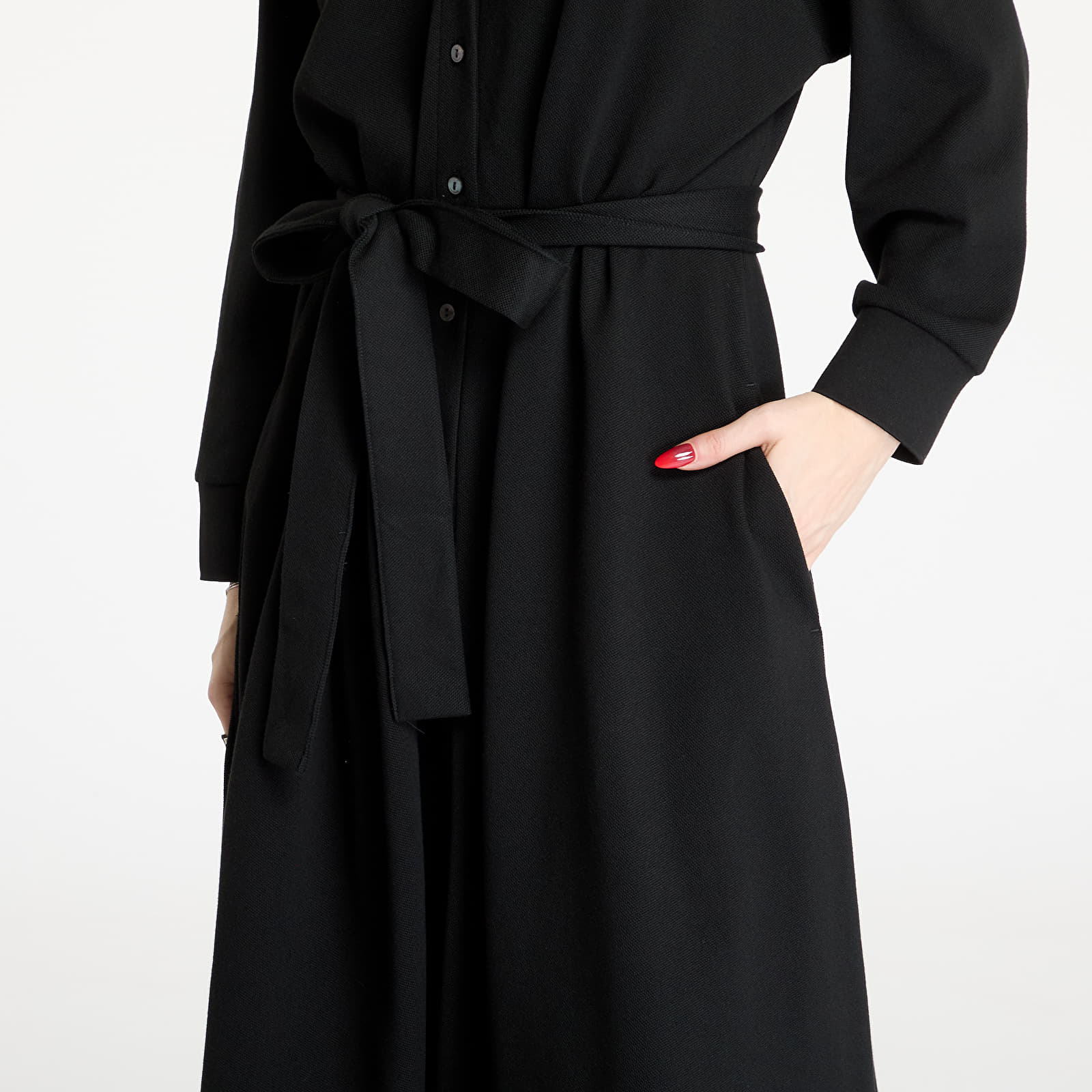 Kjoler LACOSTE Relaxed Fit Piqué Polo Dress Black