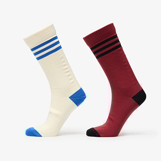 Ponožky adidas 3 Stripes Textured Crew Socks 2-Pack Cream White/ Preloved Ruby
