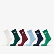 adidas Trefoil Crew Sock Cushion 6-Pack Off White/ Semi Court Green/ Collegiate Green