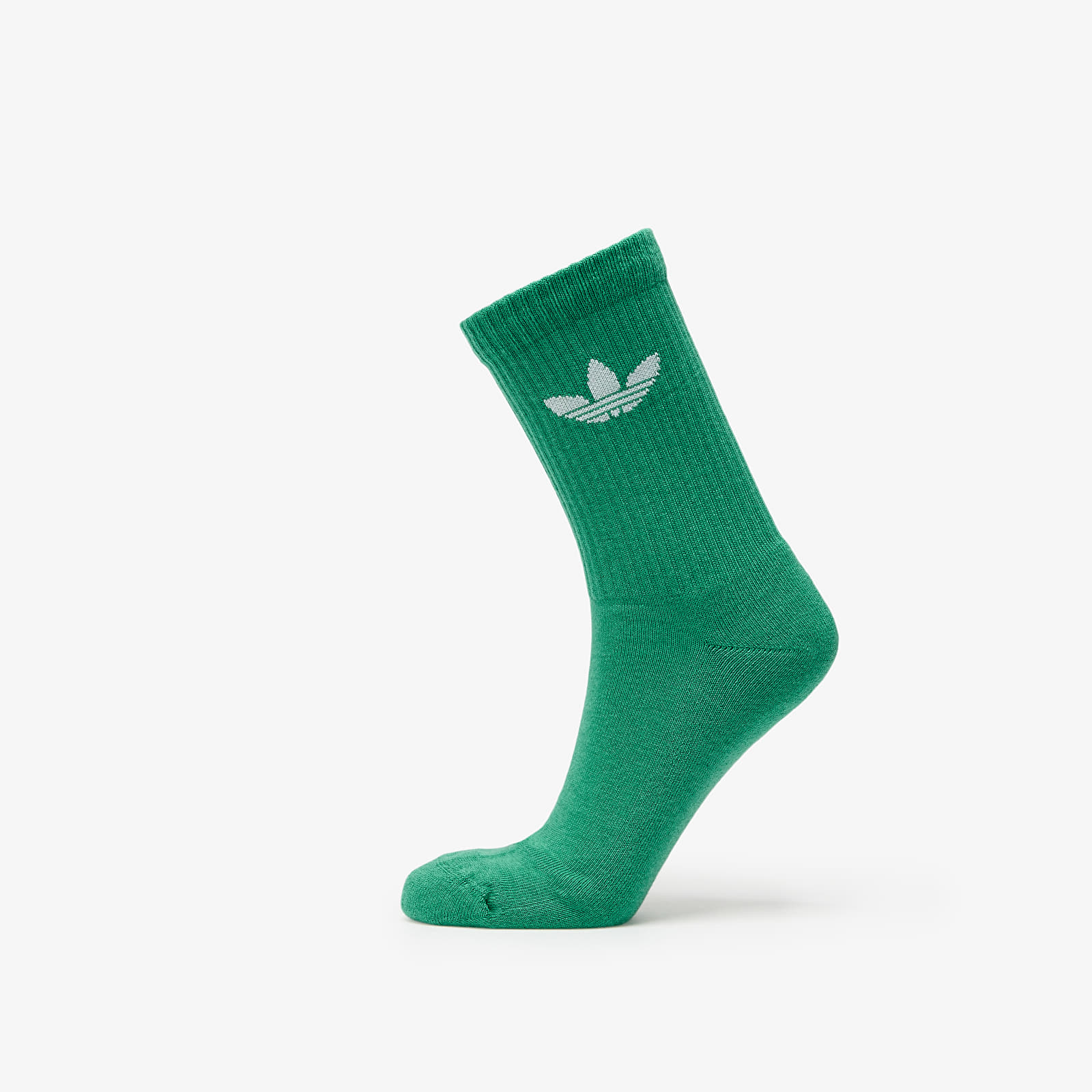 Calze da uomo adidas Trefoil Crew Sock Cushion 6 Pack Off White Semi Court Green Collegiate Green Queens